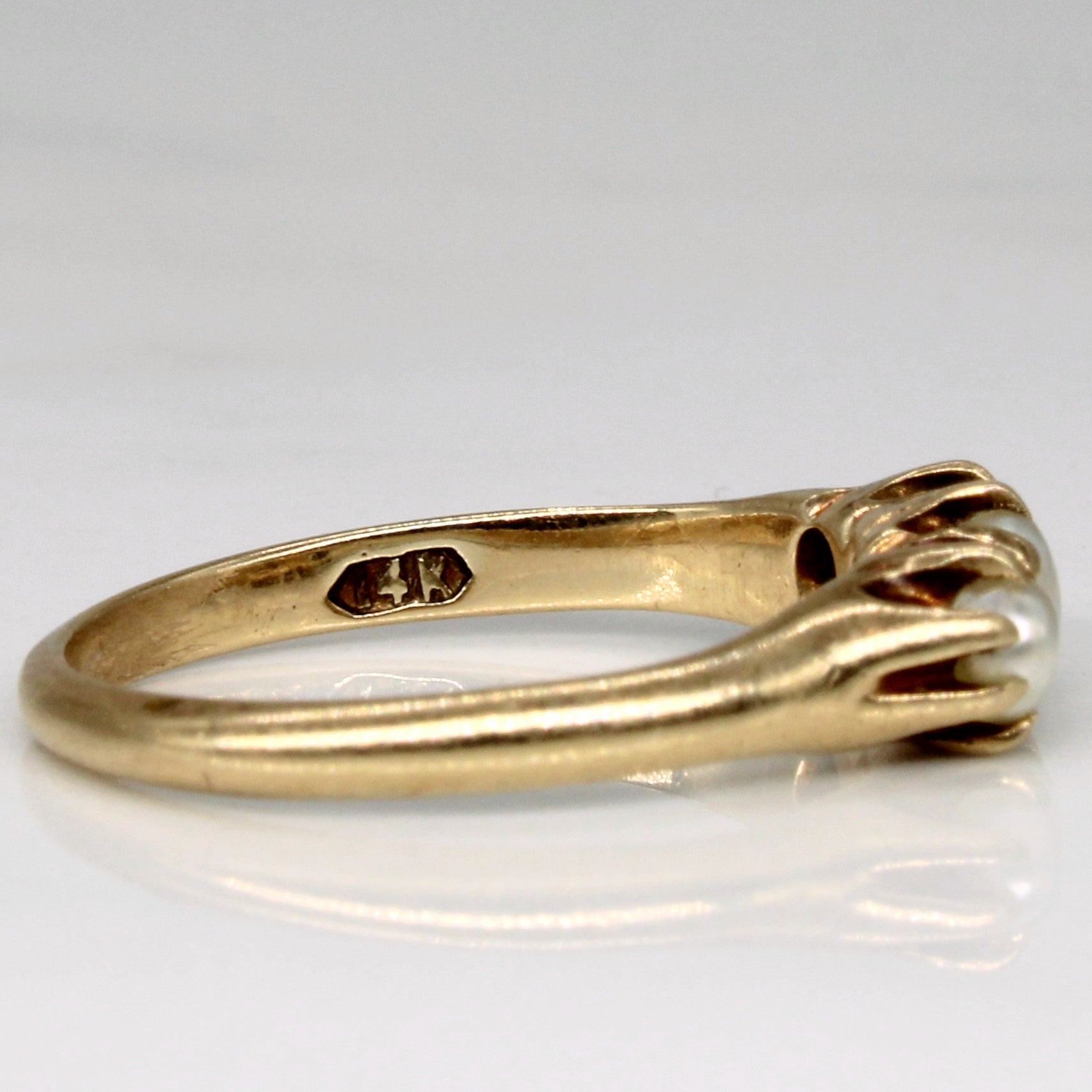 Bague trois pierres en perles | Taille 4,75 |