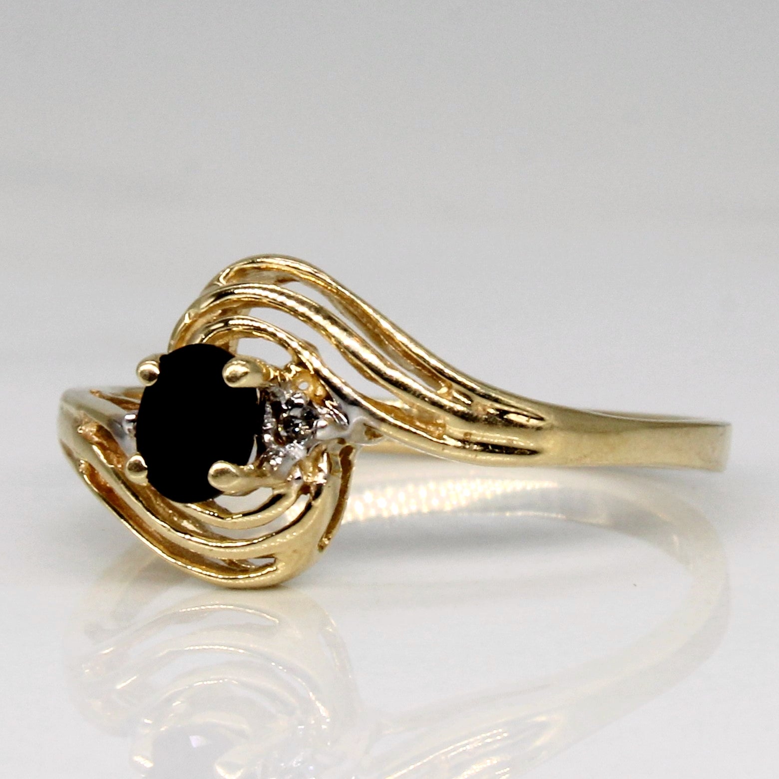 Sapphire & Diamond Bypass Ring | 0.17ct, 0.02ctw | SZ 5 |