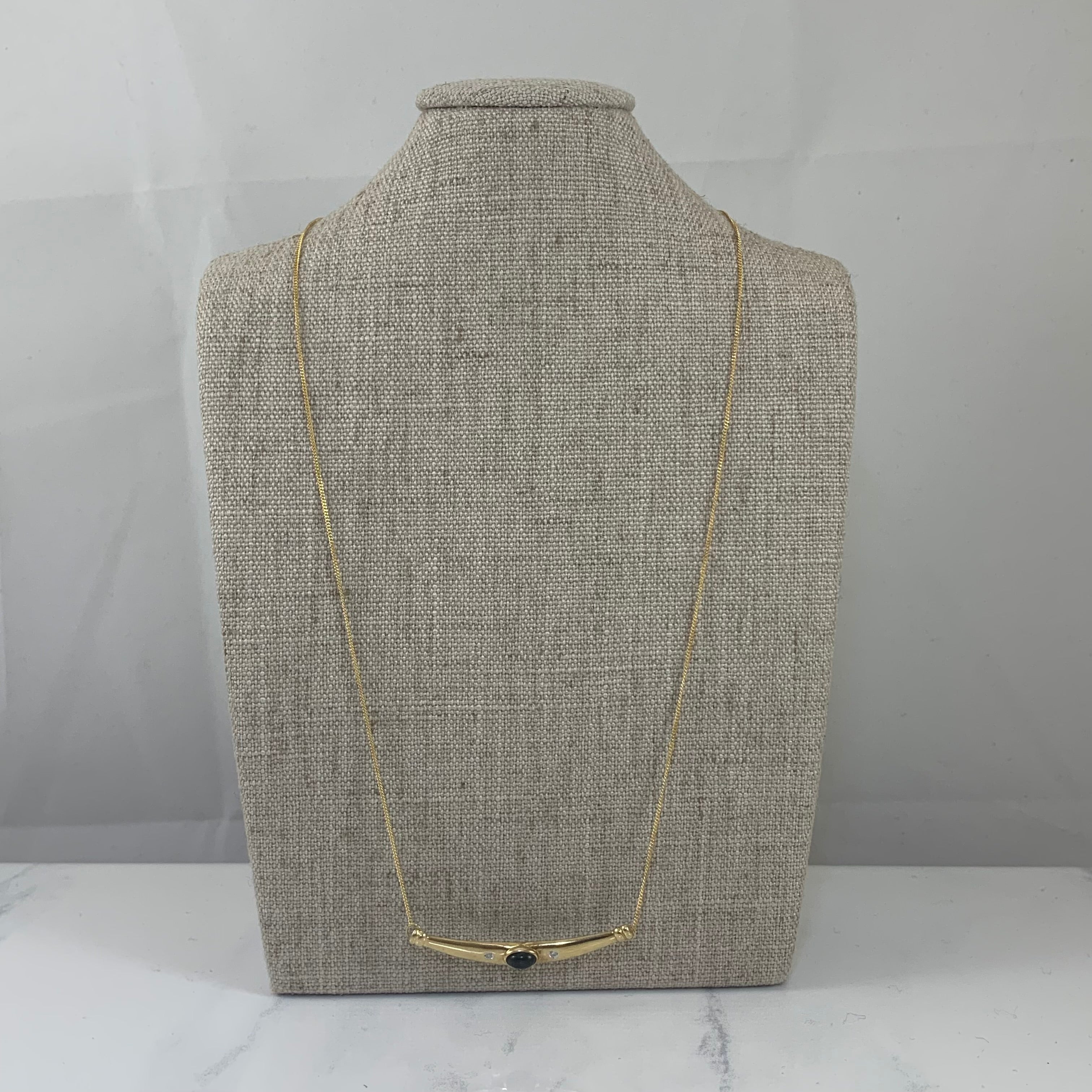 Sapphire & Diamond Bar Necklace | 0.70ctw, 0.01ctw | 18" |