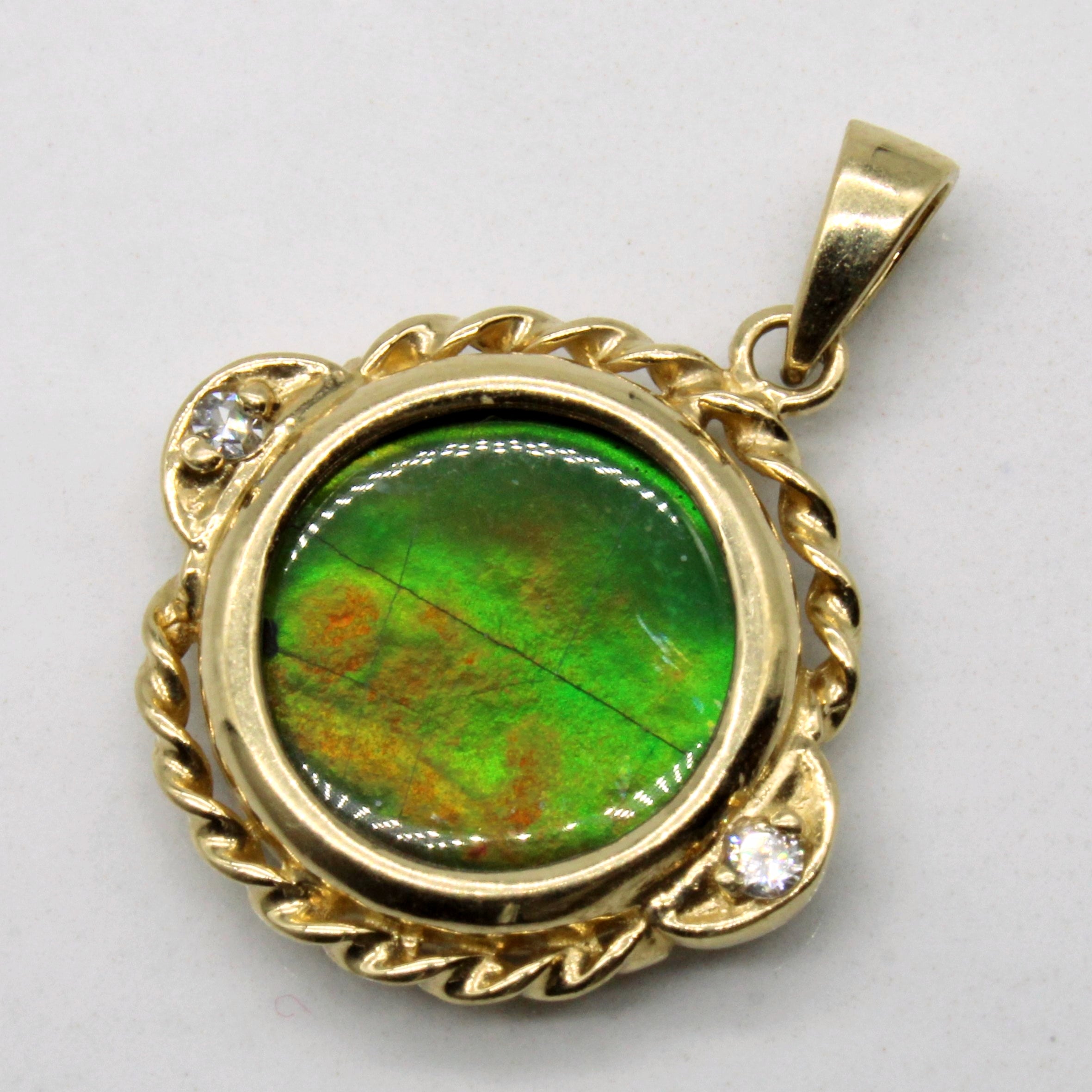 Ammolite & Diamond Pendant | 2.00ctw, 0.04ctw |