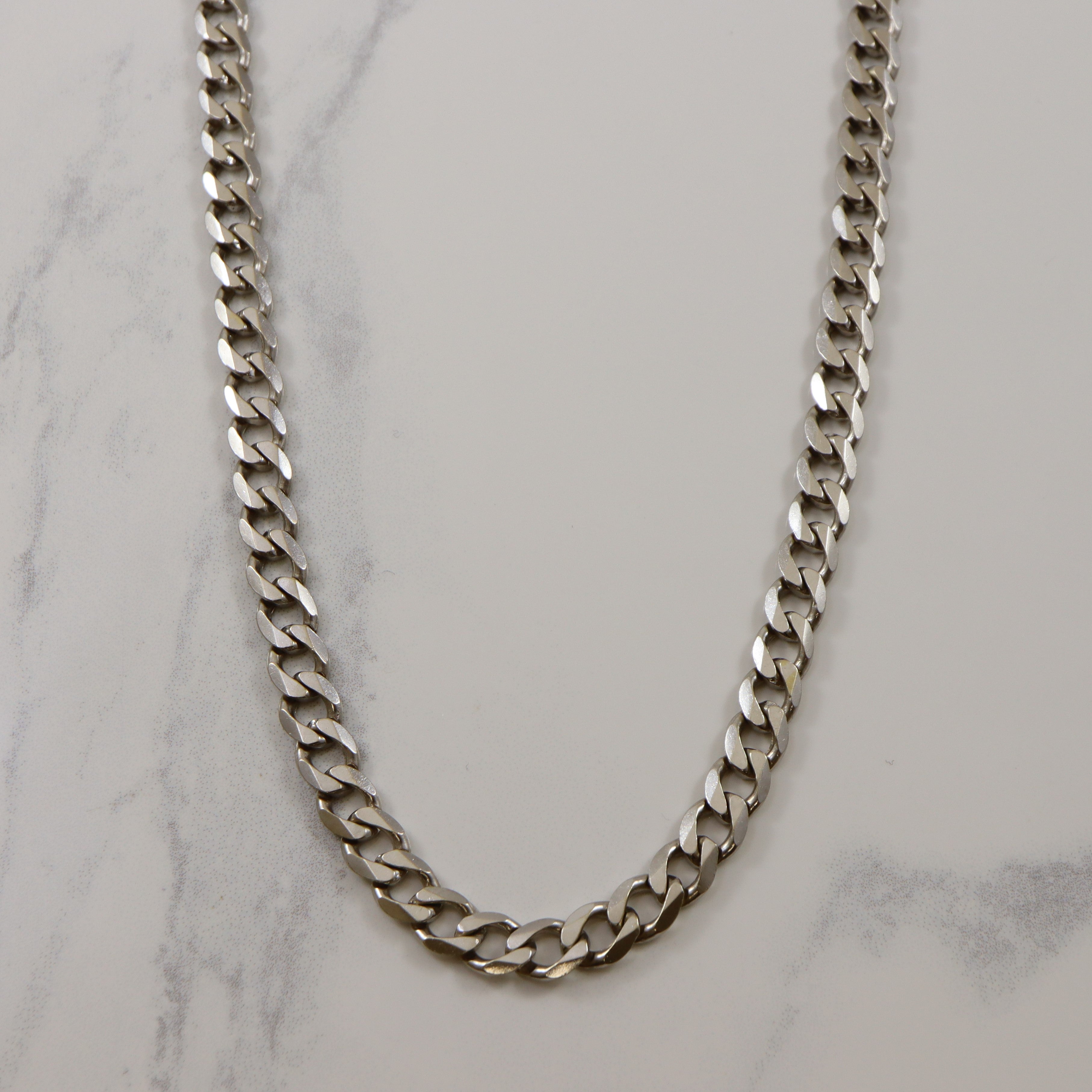 18k White Gold Curb Chain | 24" |