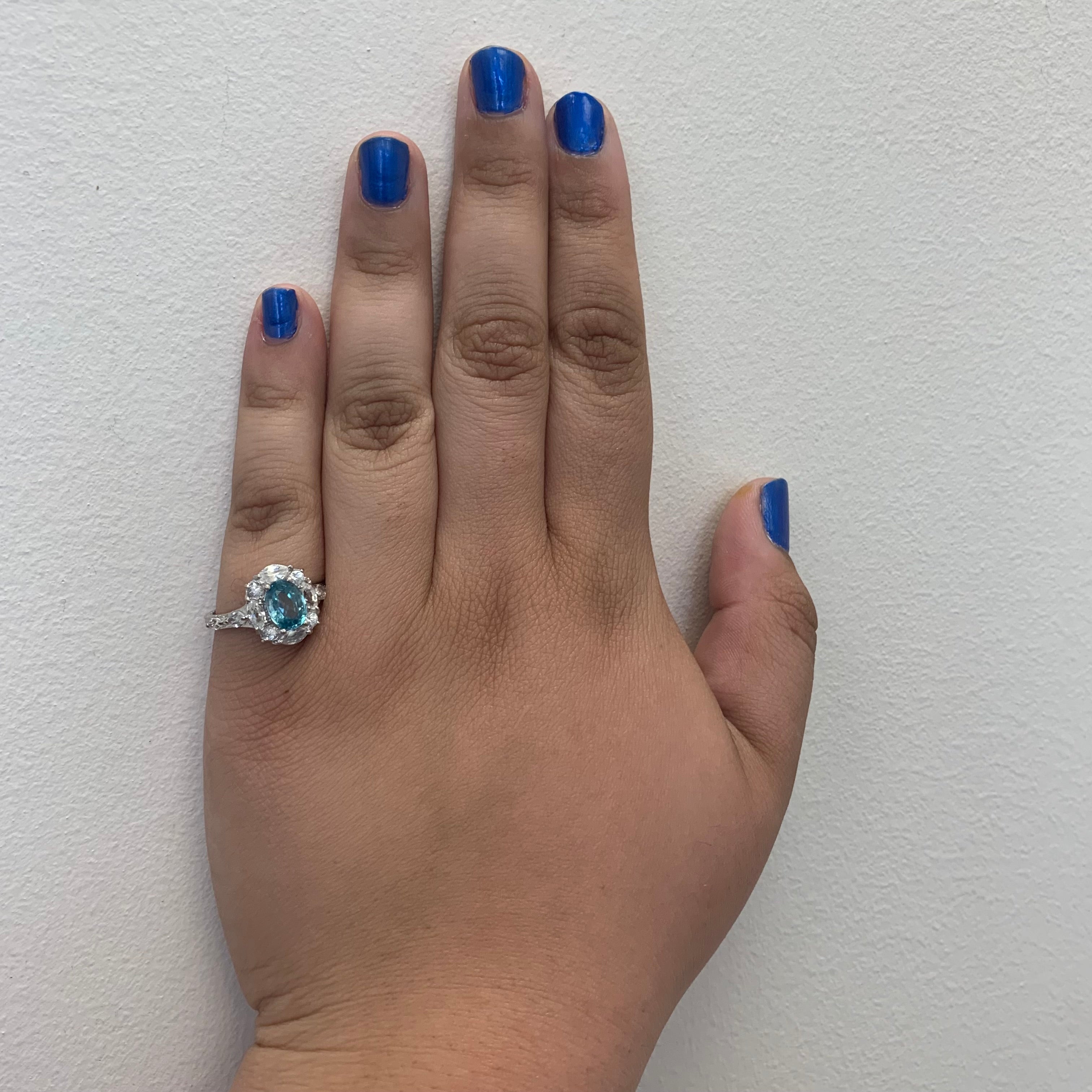 Blue & White Zircon Ring | 3.00ctw | SZ 7 |