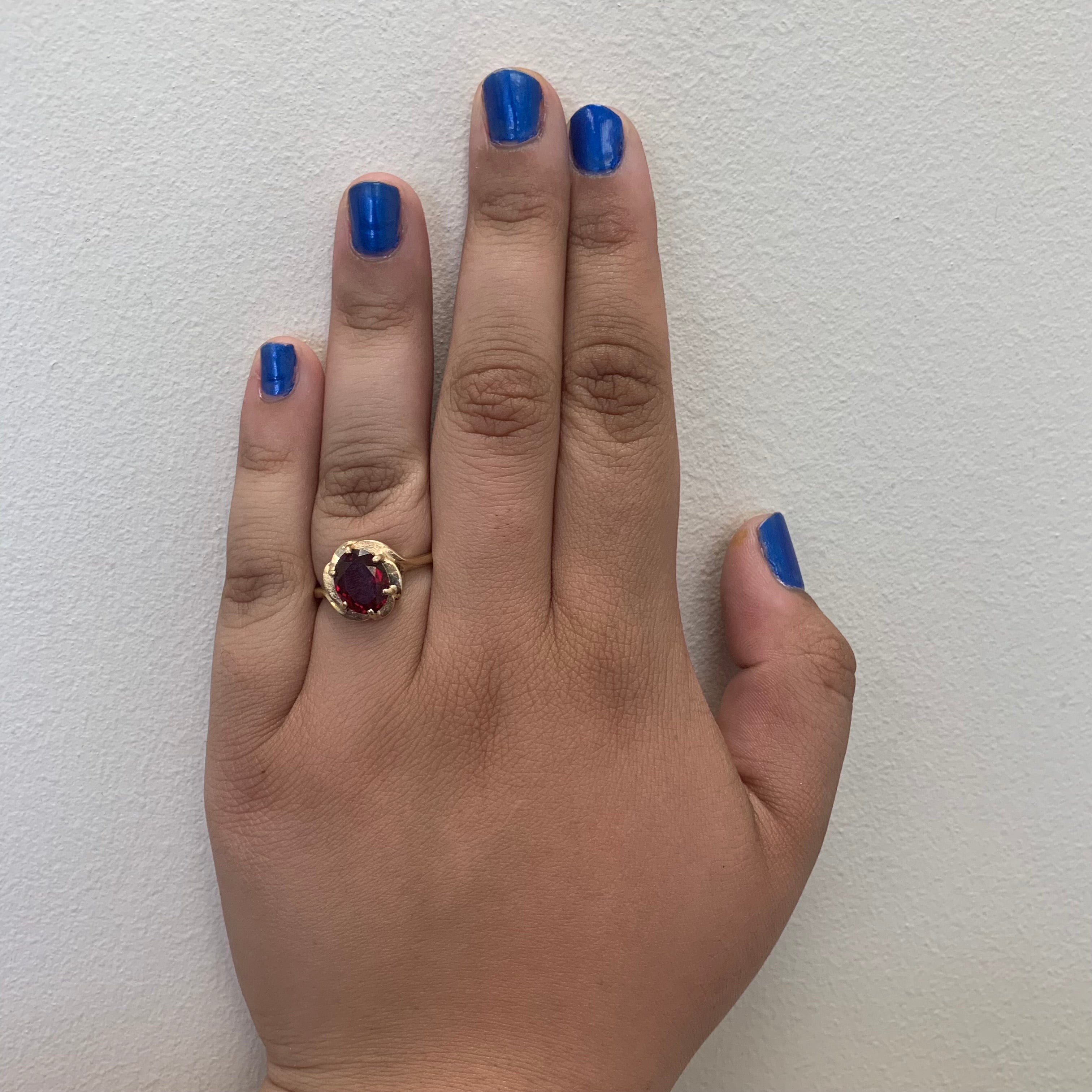 Synthetic Ruby Cocktail Ring | 2.86ct | SZ 8.75 |