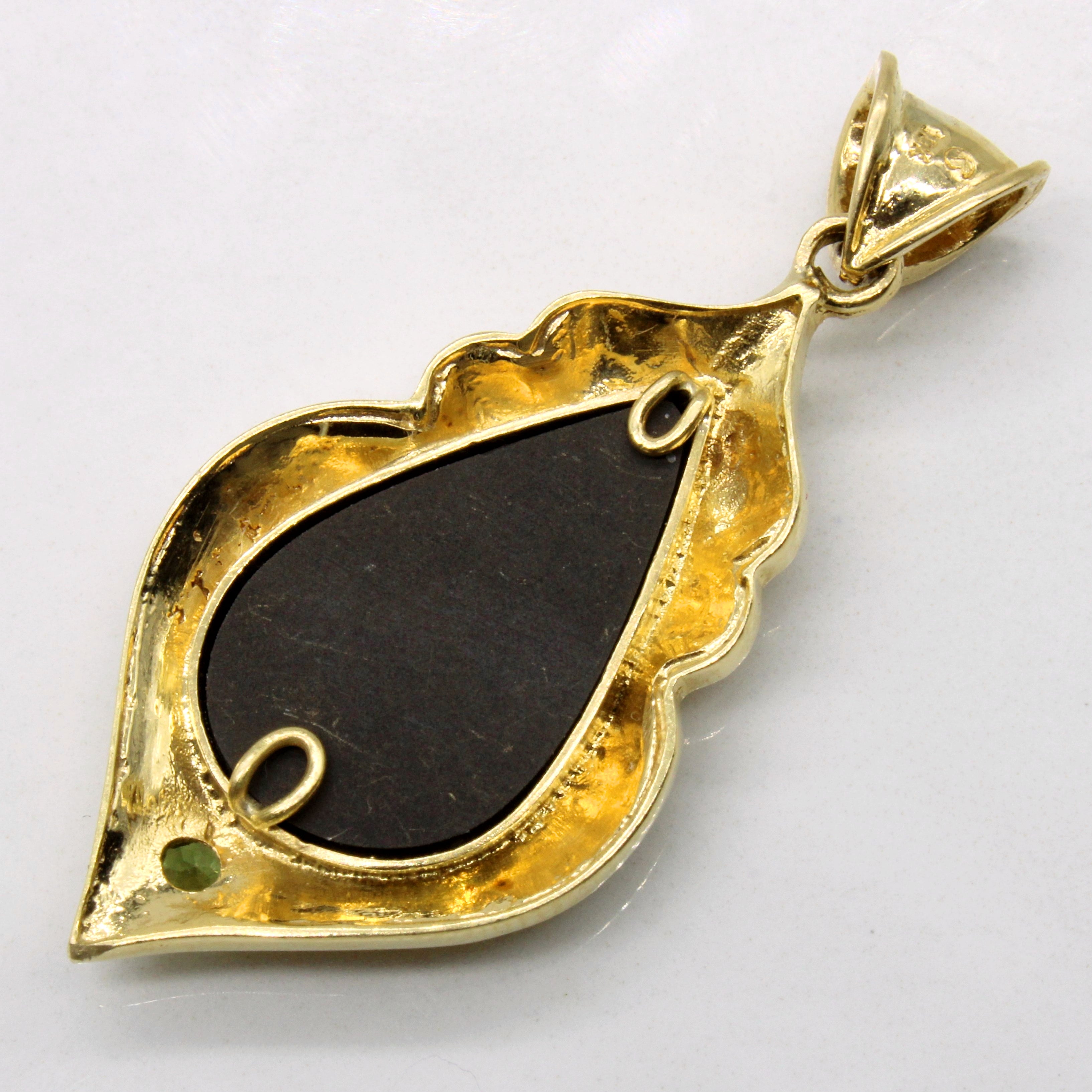 Ammolite & Tourmaline Drop Pendant | 4.50ct, 0.05ctw |