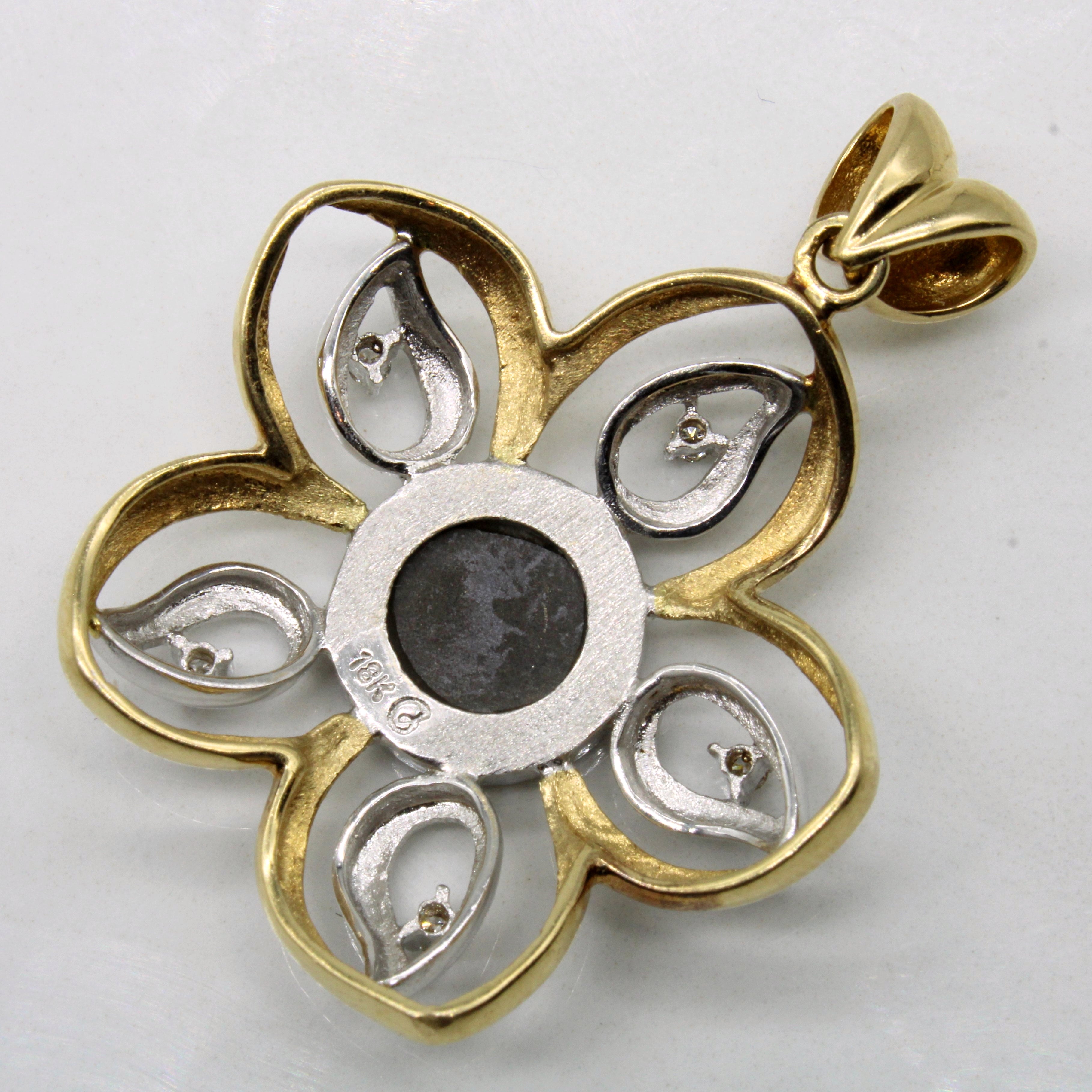 Ammolite & Diamond Floral Pendant | 1.60ct, 0.05ctw |