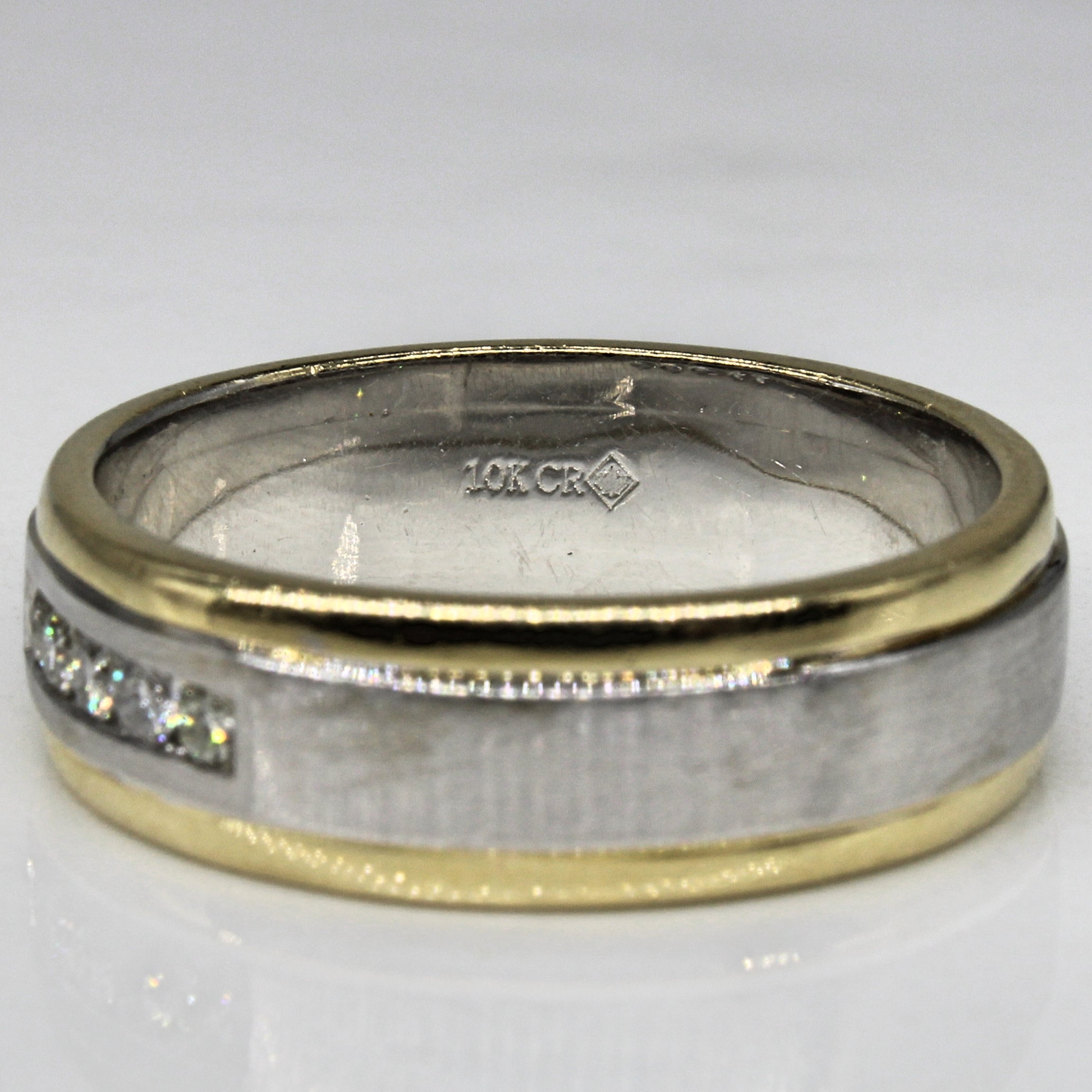 Channel Set Two Tone Diamond Band | 0.20ctw | SZ 10 |