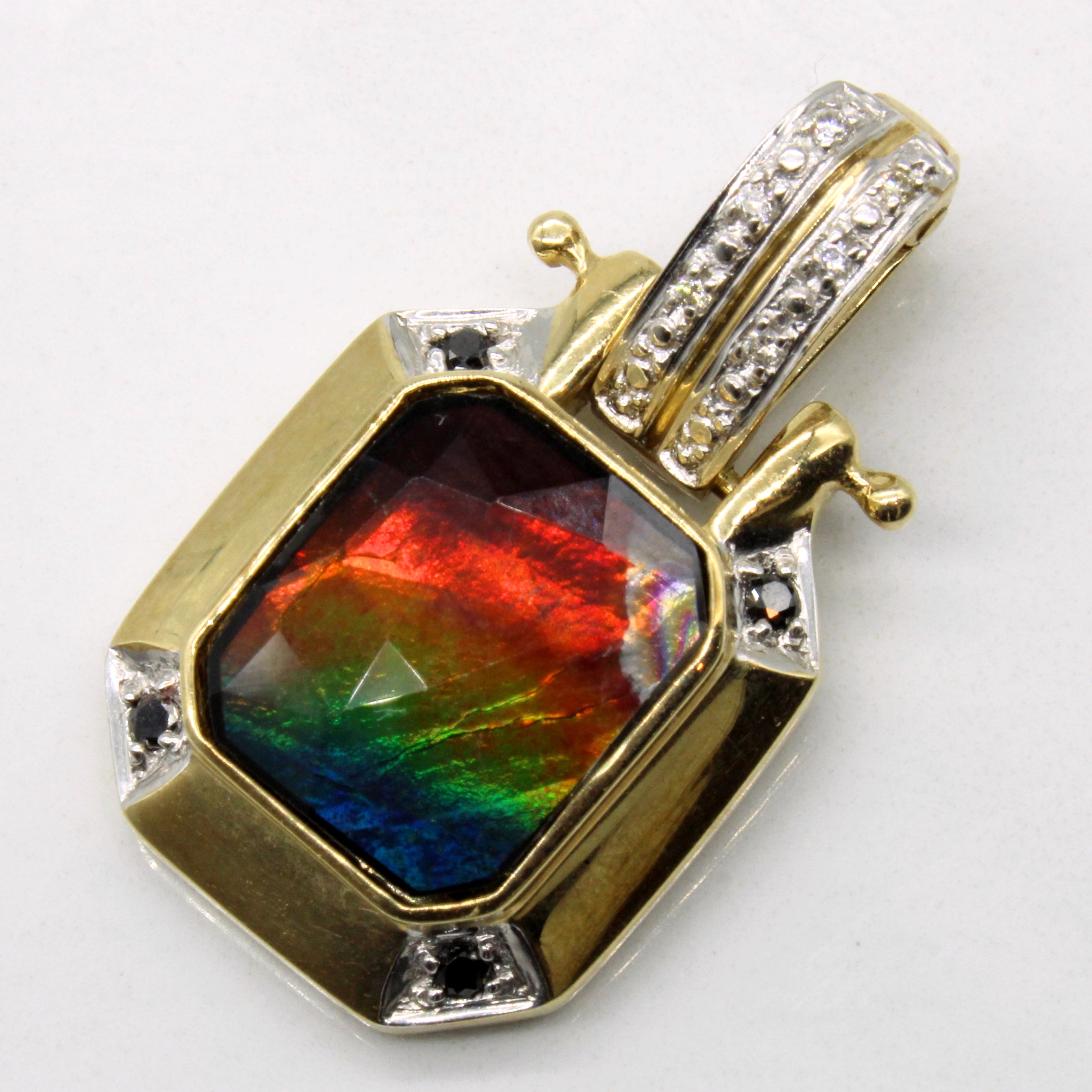 Ammolite & Diamond Pendant | 1.75ct, 0.07ctw |