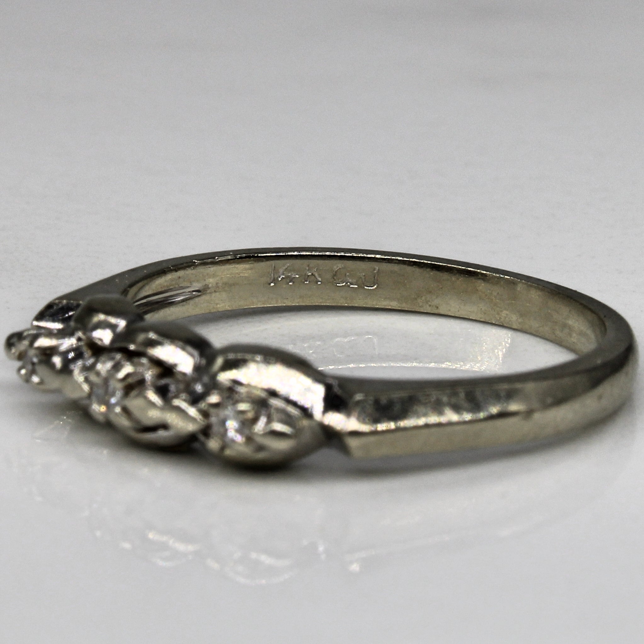 Retro Three Stone Band | 0.03ctw | SZ 5.75 |