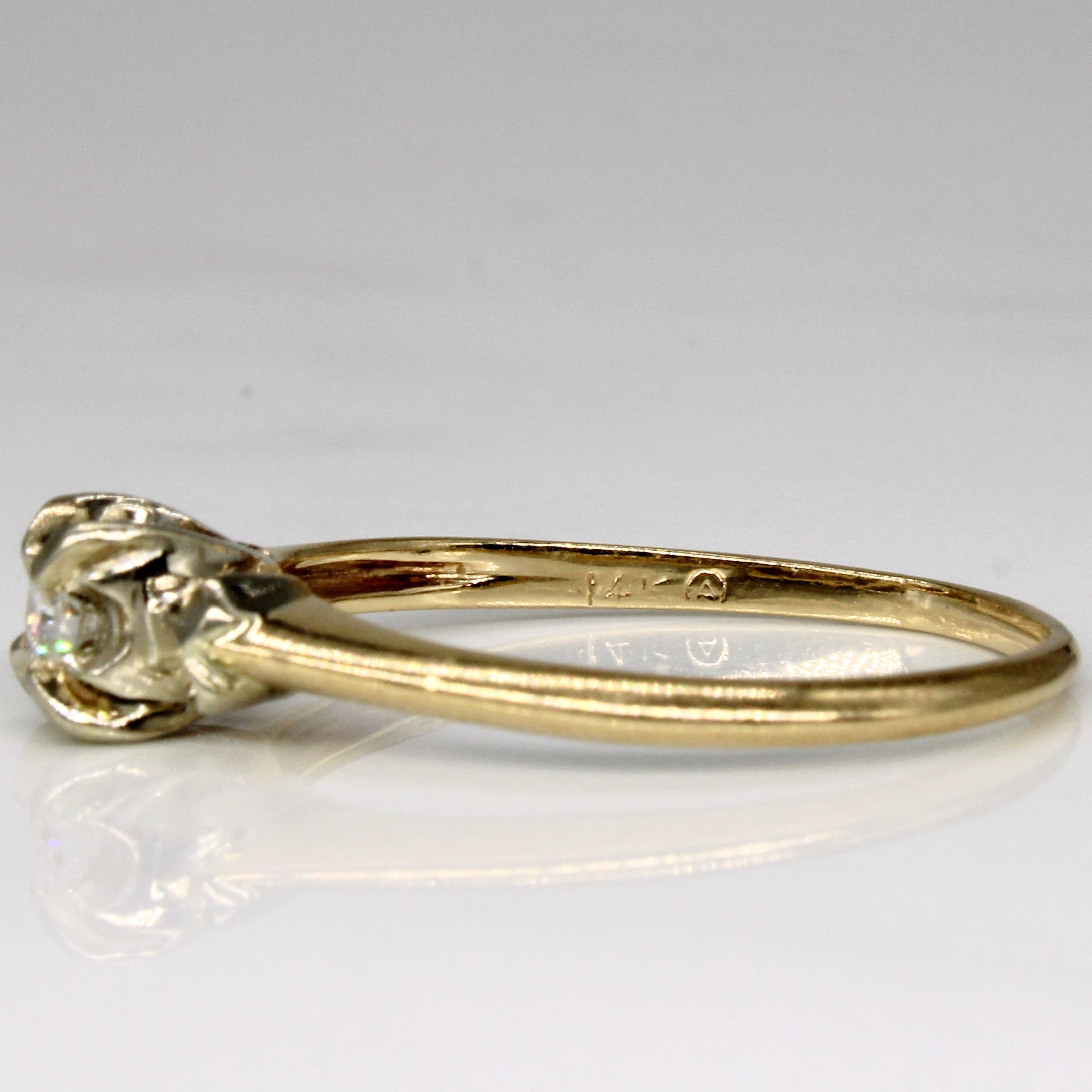 14k Yellow Gold Vintage Diamond Ring | 0.12ct | SZ 8 |