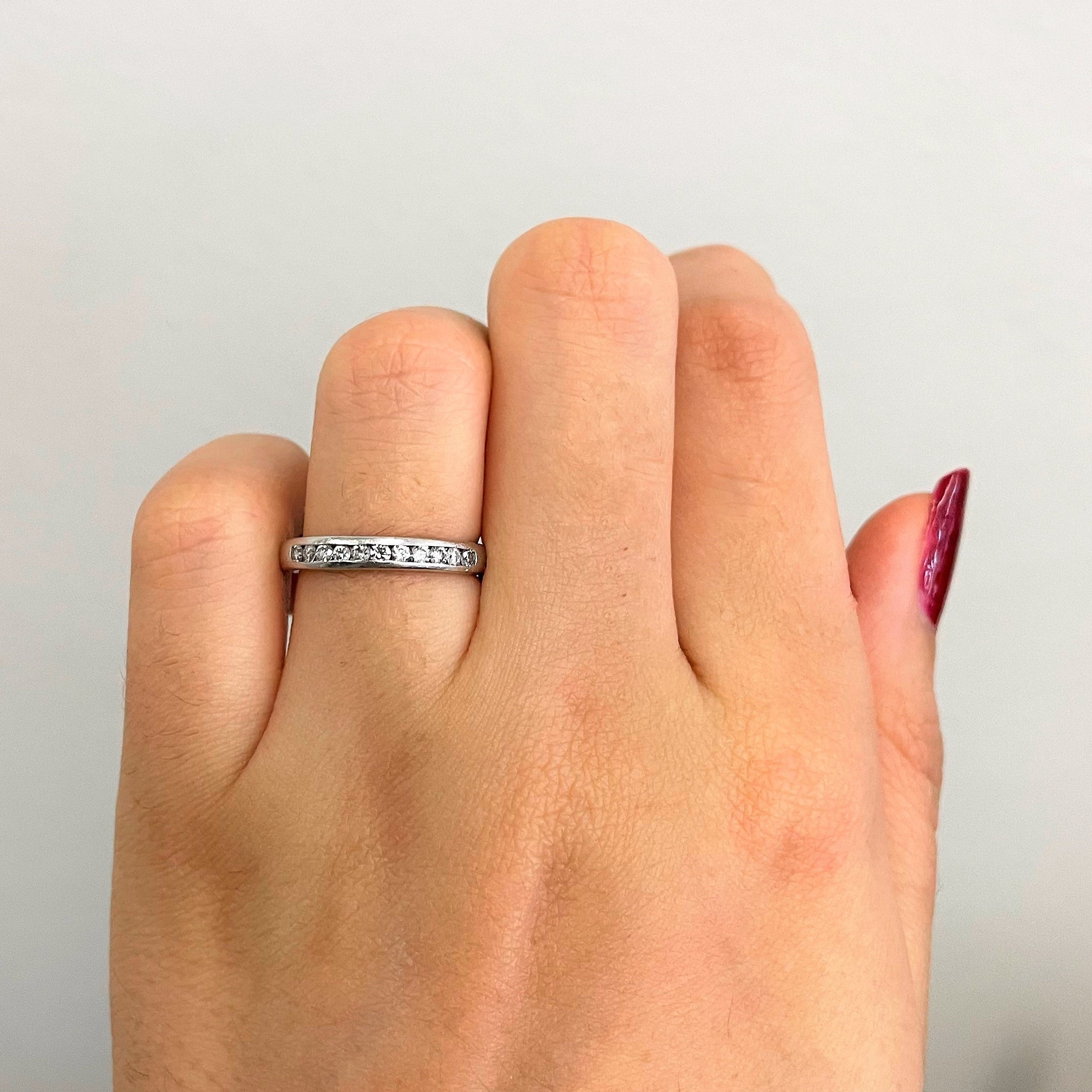 Platinum Channel Set Diamond Band | 0.17ctw | SZ 5.5 |