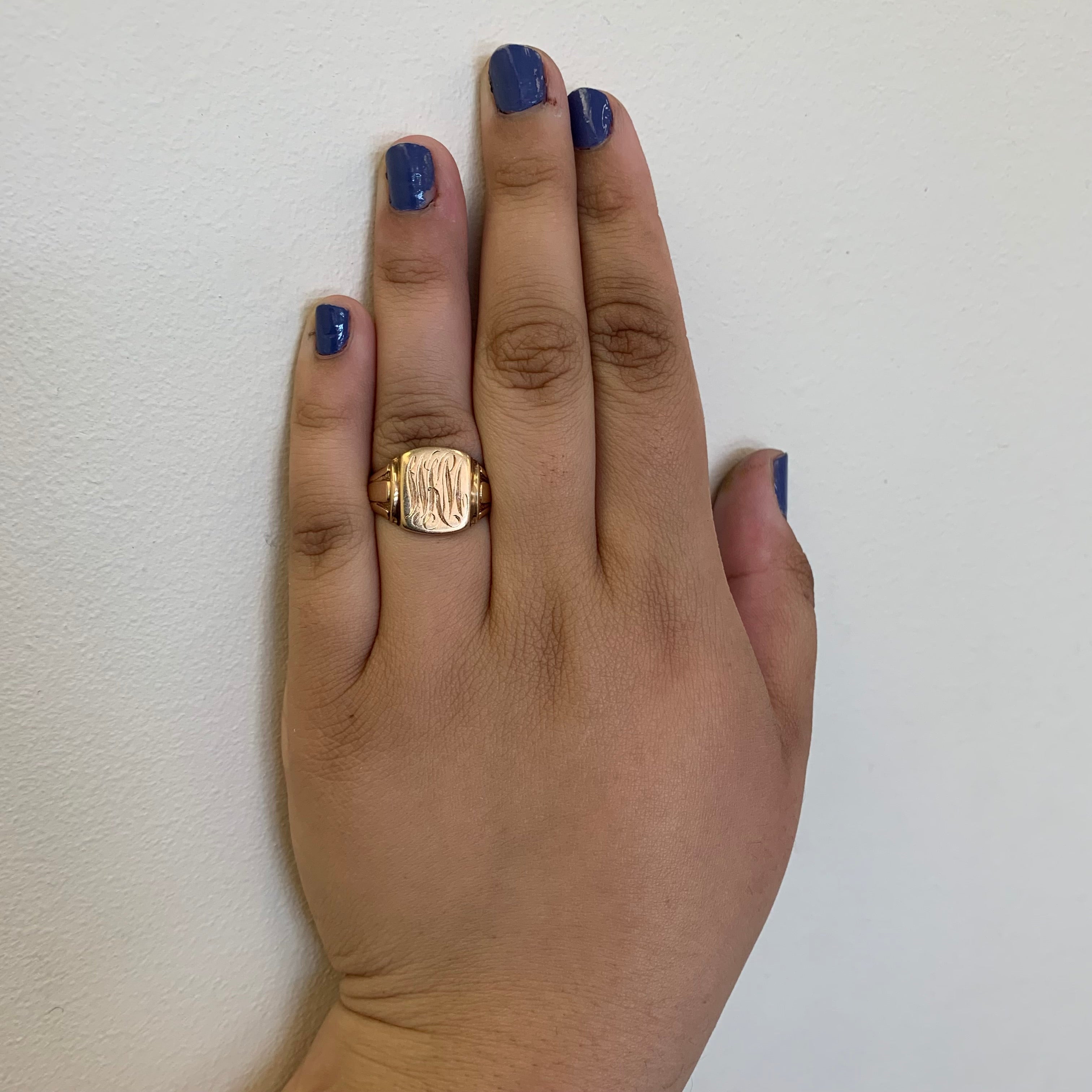 Engraved Initial 'WKM' Signet Ring | SZ 8.25 |