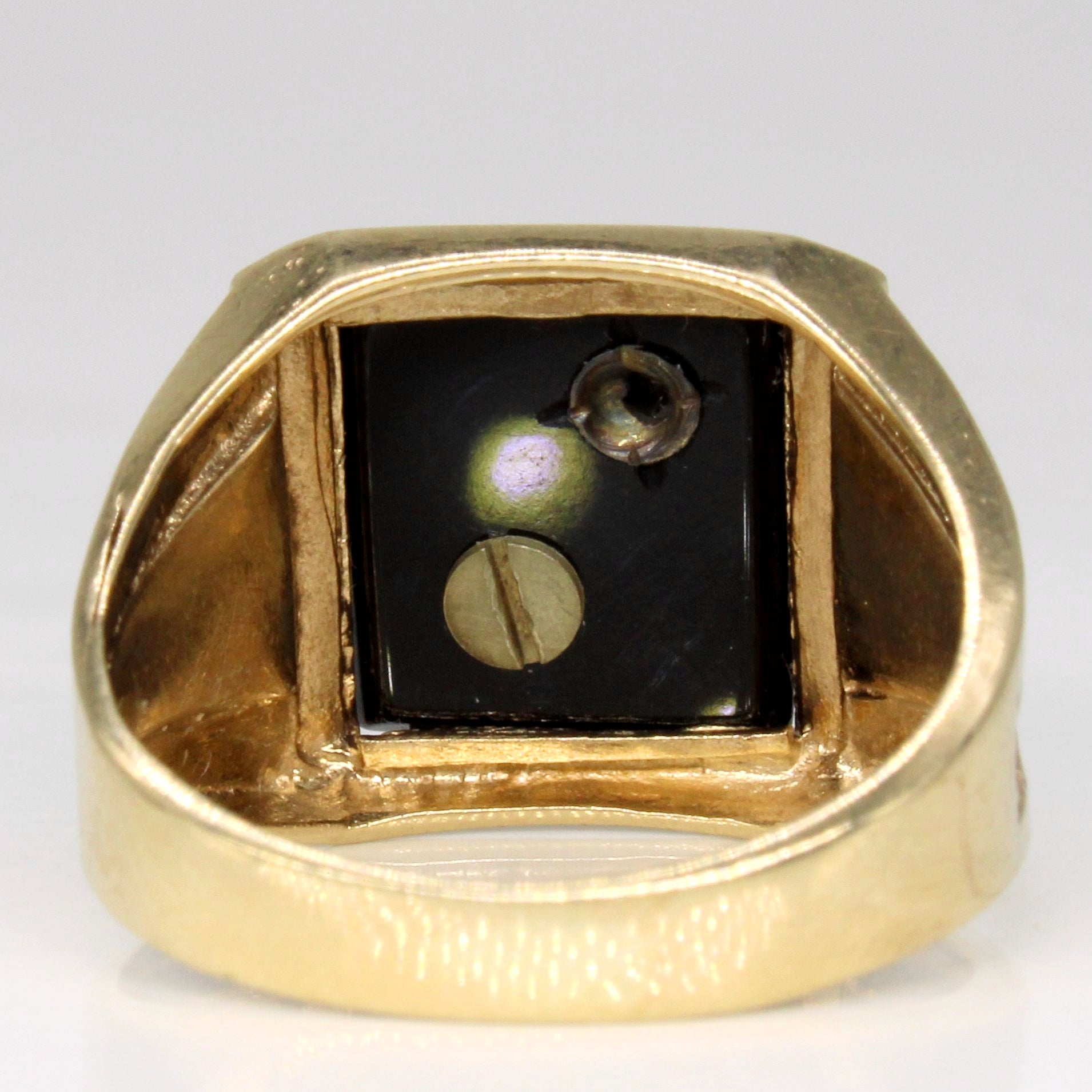 Black Onyx & Diamond Initial 'G' Ring | 2.00ct, 0.01ct | SZ 7.25 |