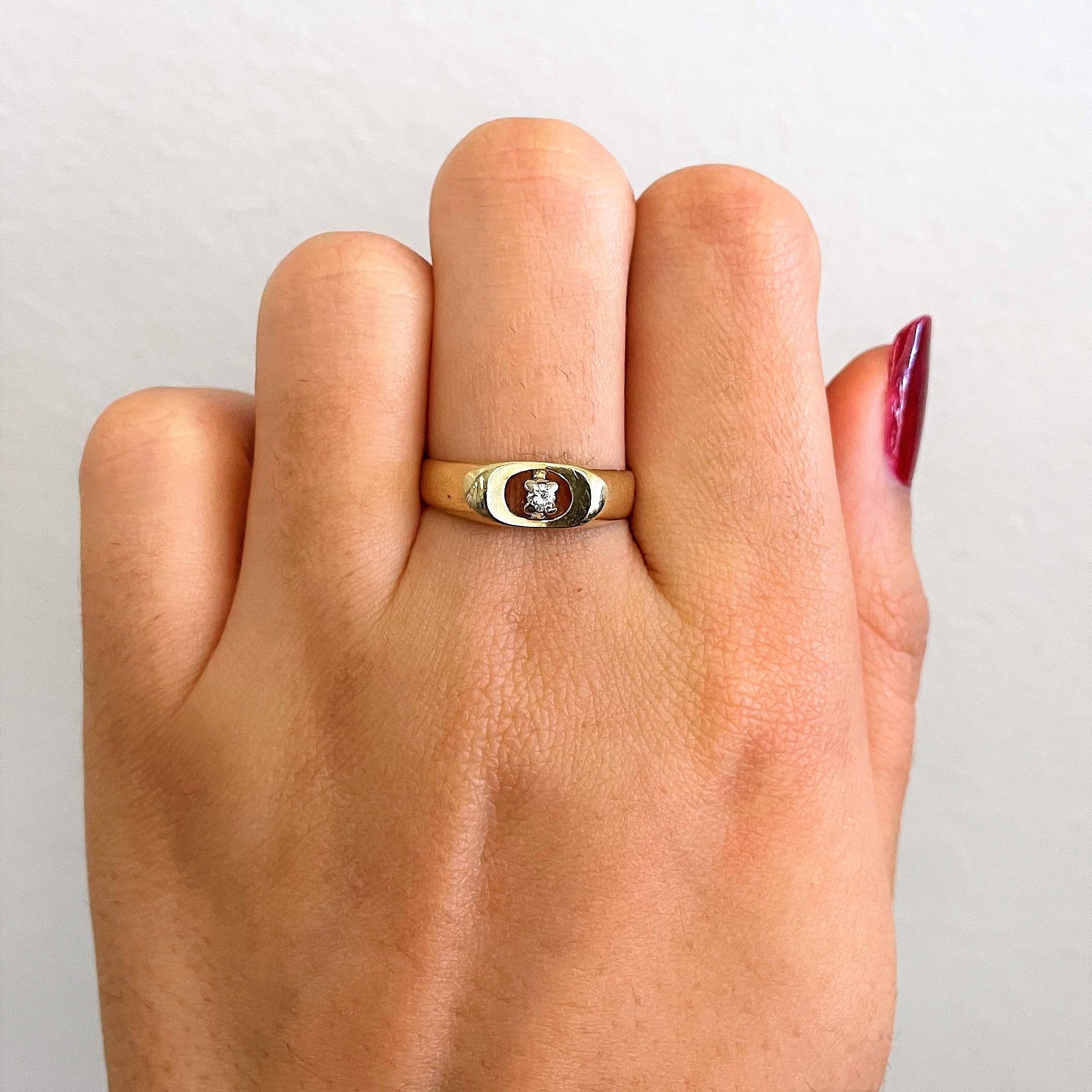 Single Diamond Gold Ring | 0.04ct | SZ 8.25 |
