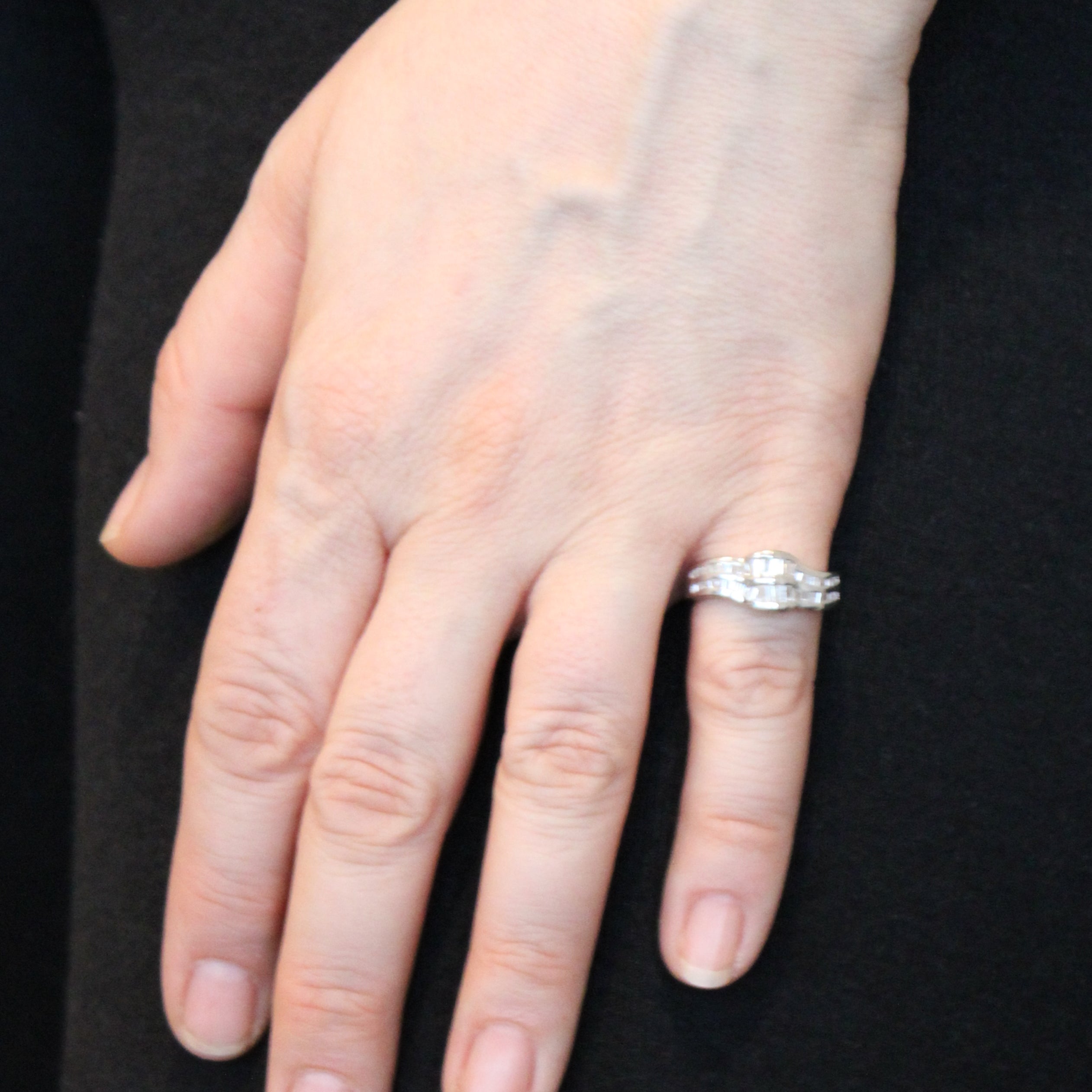Baguette Diamond Bypass Ring | 0.89ctw | SZ 6.5 |