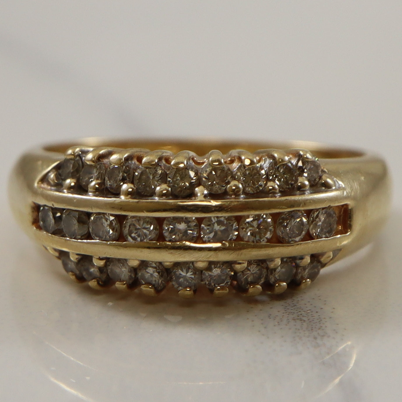 Triple Row Diamond Ring | 0.50ctw | SZ 6.5 |