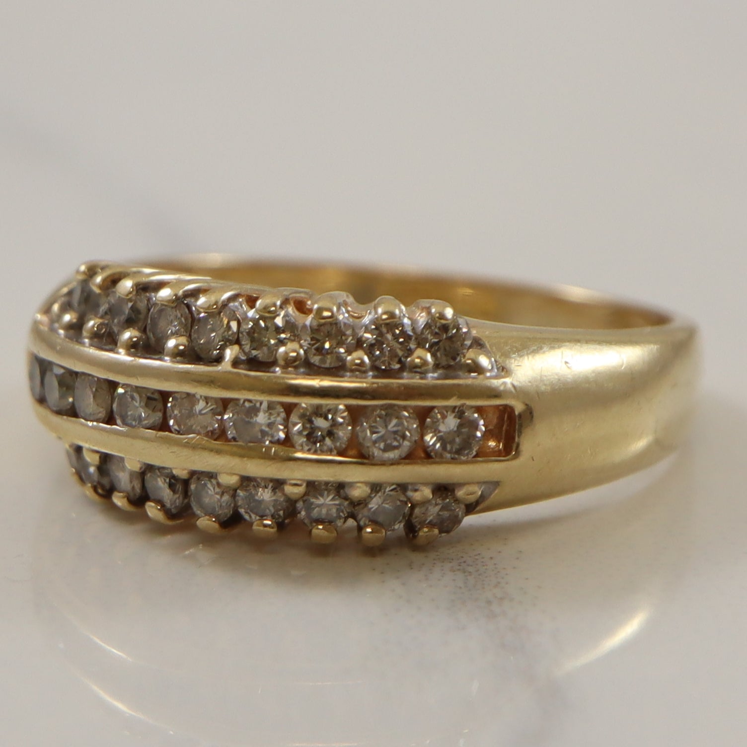 Triple Row Diamond Ring | 0.50ctw | SZ 6.5 |
