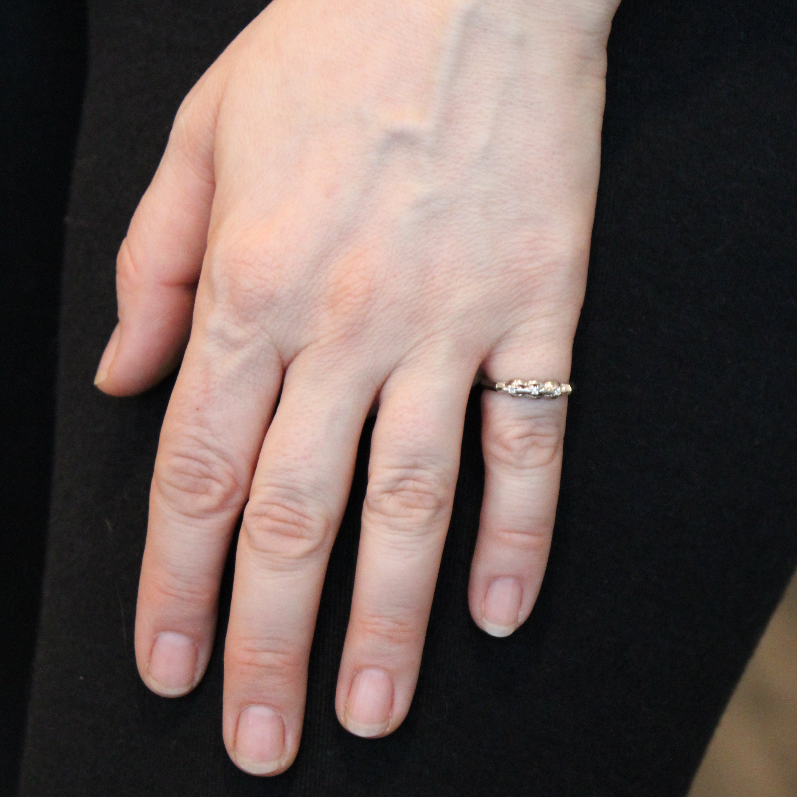 Retro Three Stone Band | 0.03ctw | SZ 5.75 |