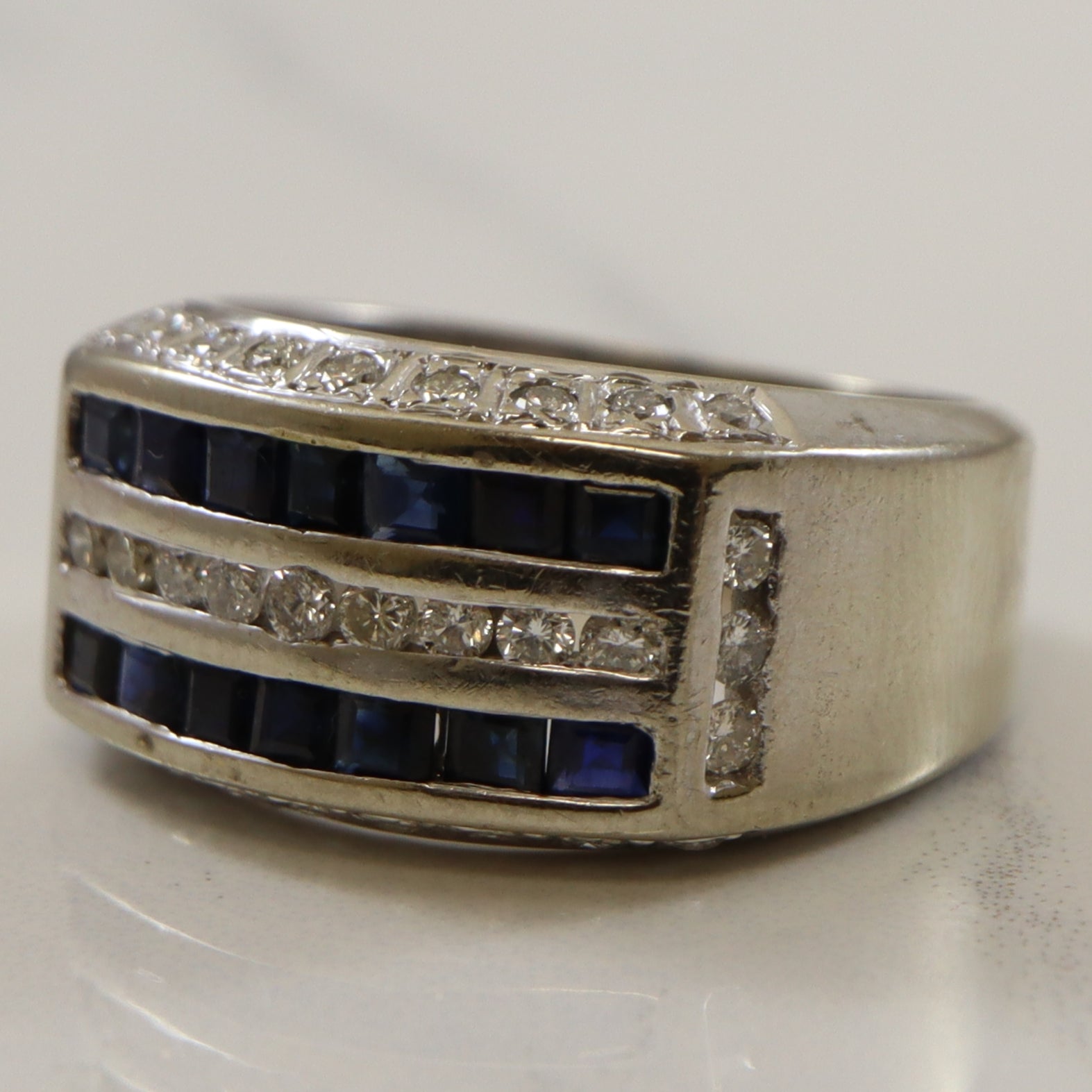 Sapphire & Diamond Band | 1.00ctw, 0.50ctw | SZ 7.75 |