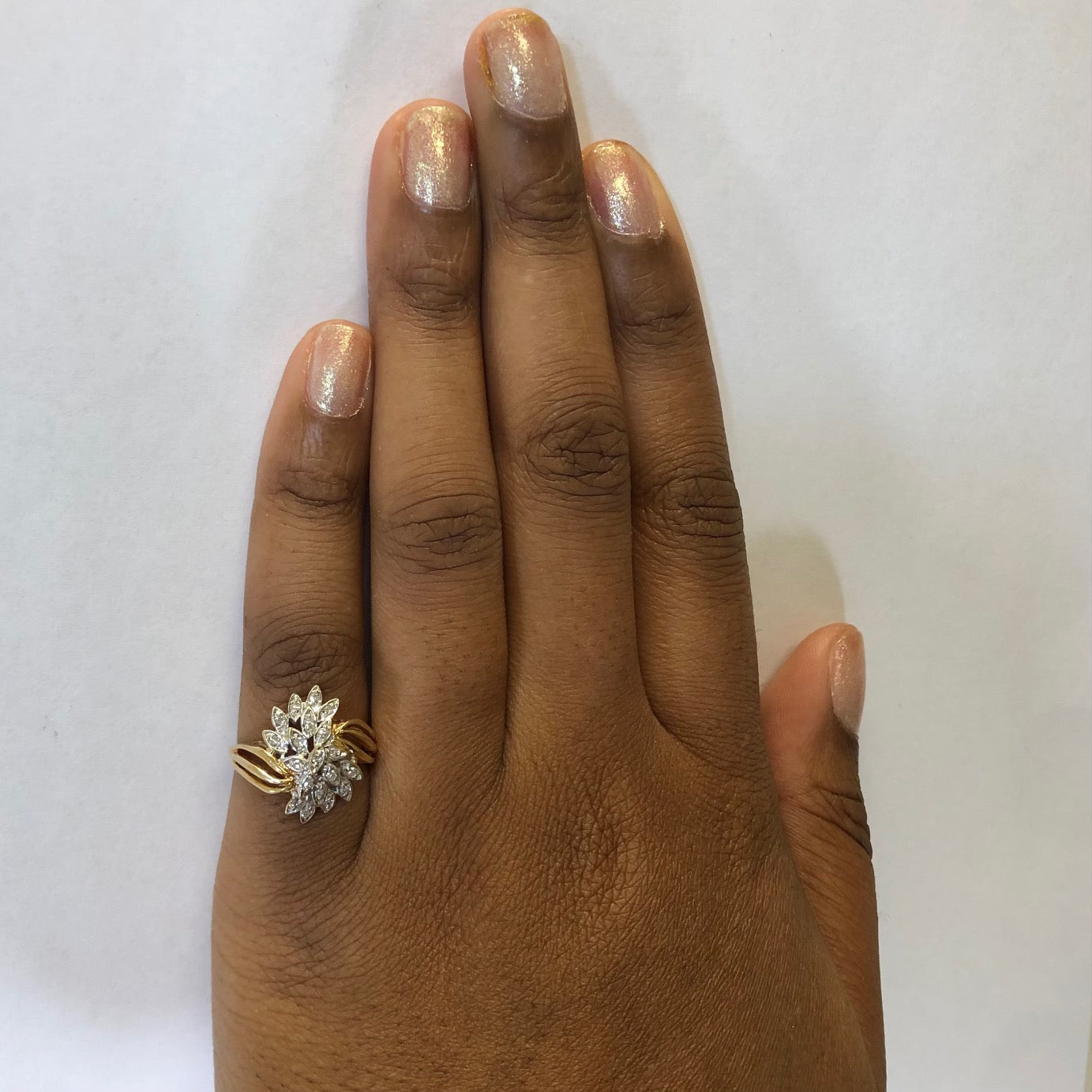 Bypass Floral Diamond Ring | 0.17ctw | SZ 6.75 |