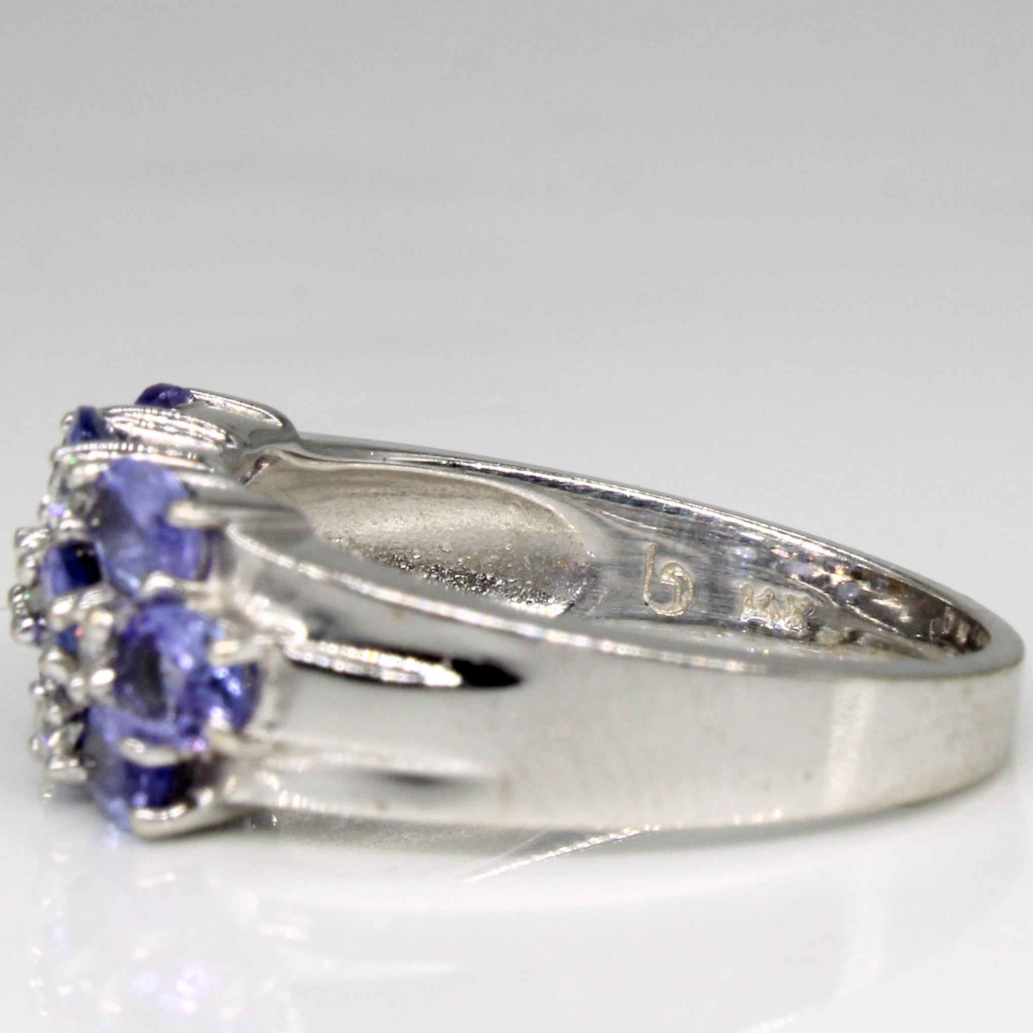 Three Row Tanzanite & Diamond Ring | 1.10ctw, 0.10ctw | SZ 7 |