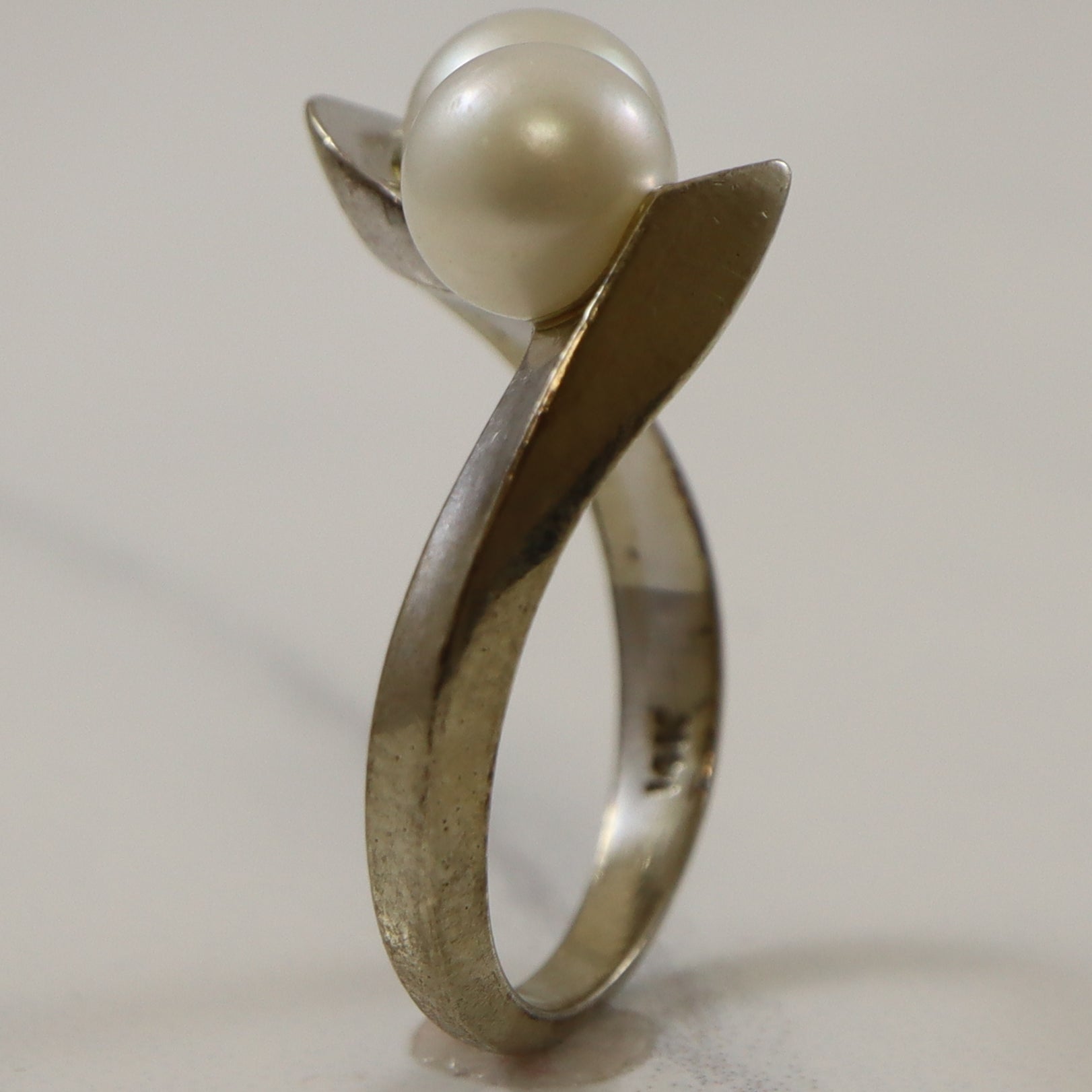 Double Pearl Bypass Ring | 3.90ct | SZ 6 |