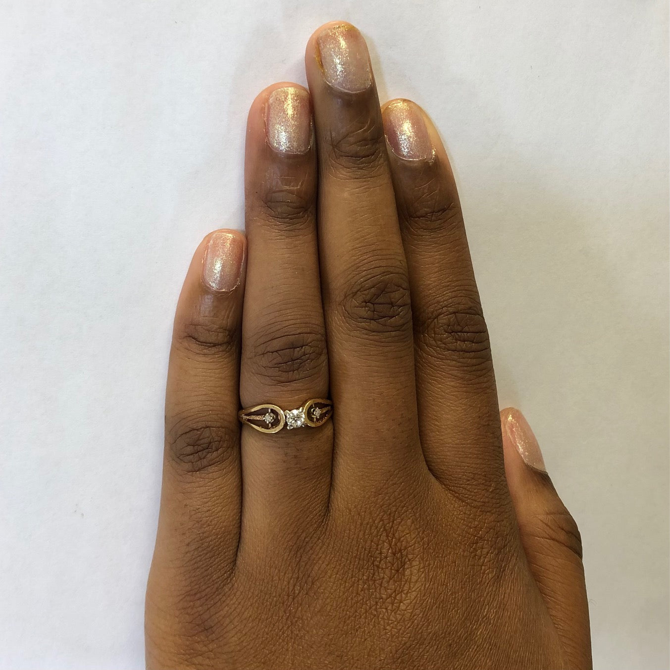Bague en diamant texturée ajourée | 0,24 ct | Taille 8,25 |