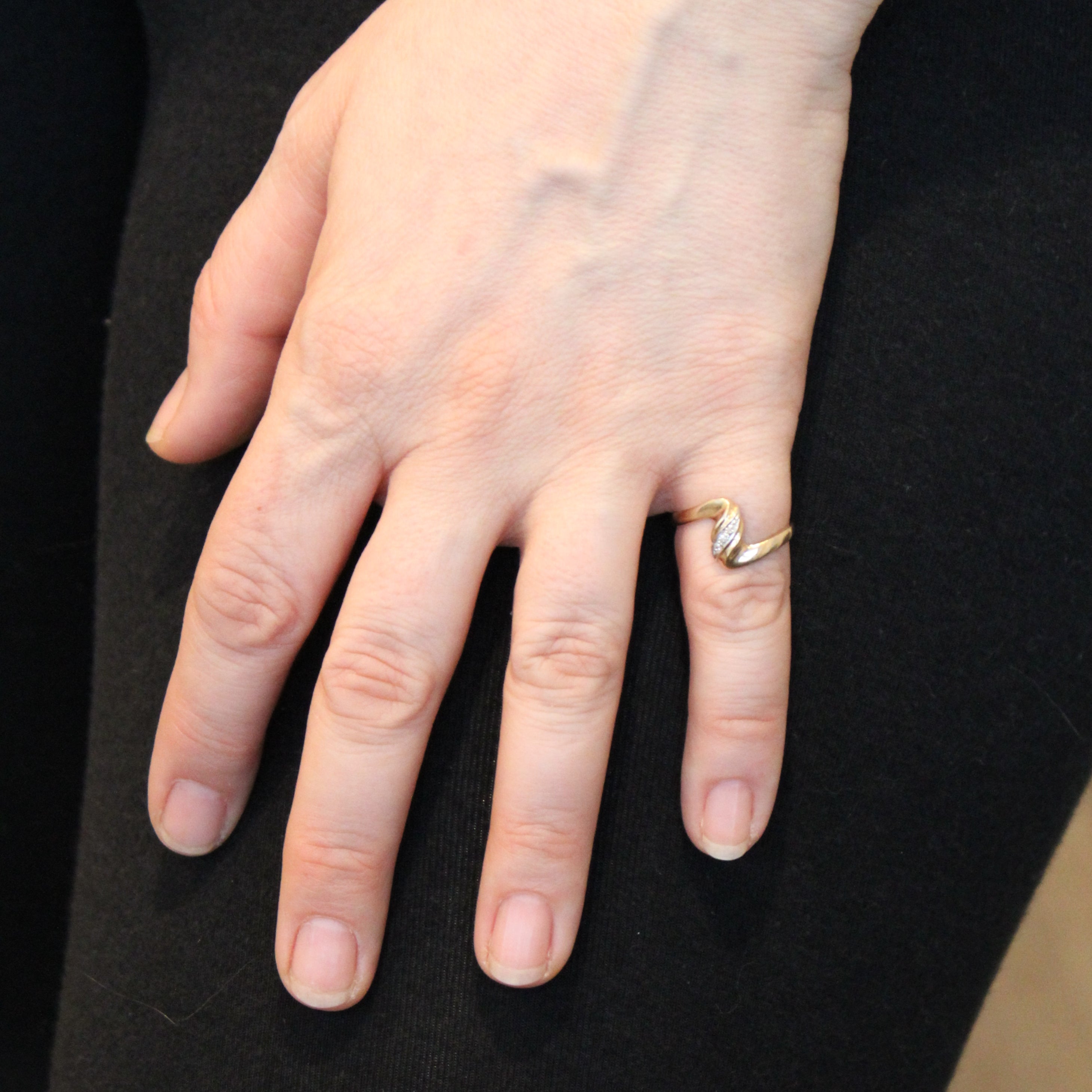 Diamond Twist Bypass Ring | 0.03ctw | SZ 5.75 |