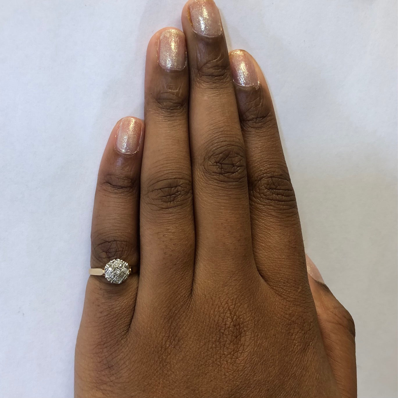 Bague sertie de diamants illusion | 0,05 ct | Taille 4,5 |