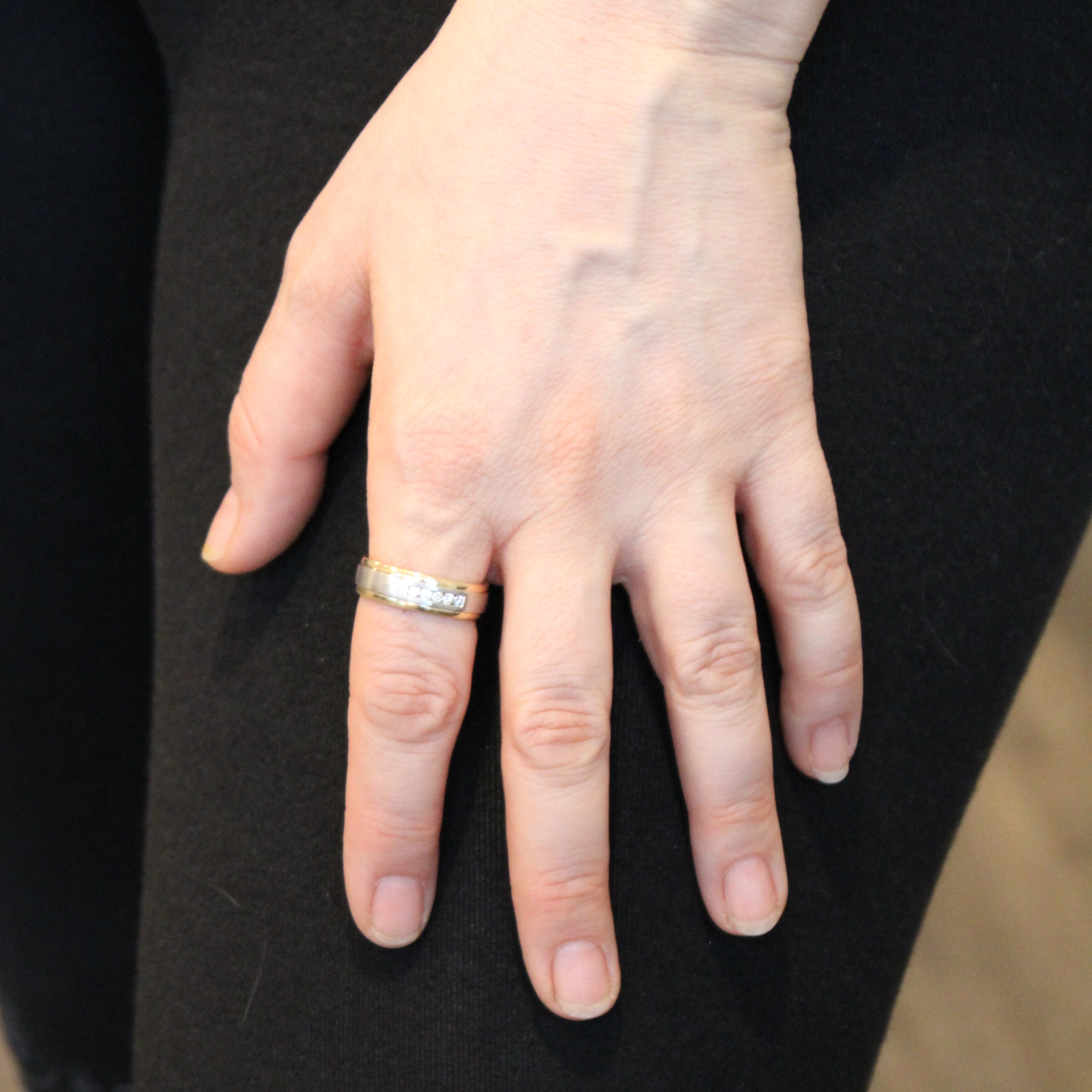 Channel Set Two Tone Diamond Band | 0.20ctw | SZ 10 |