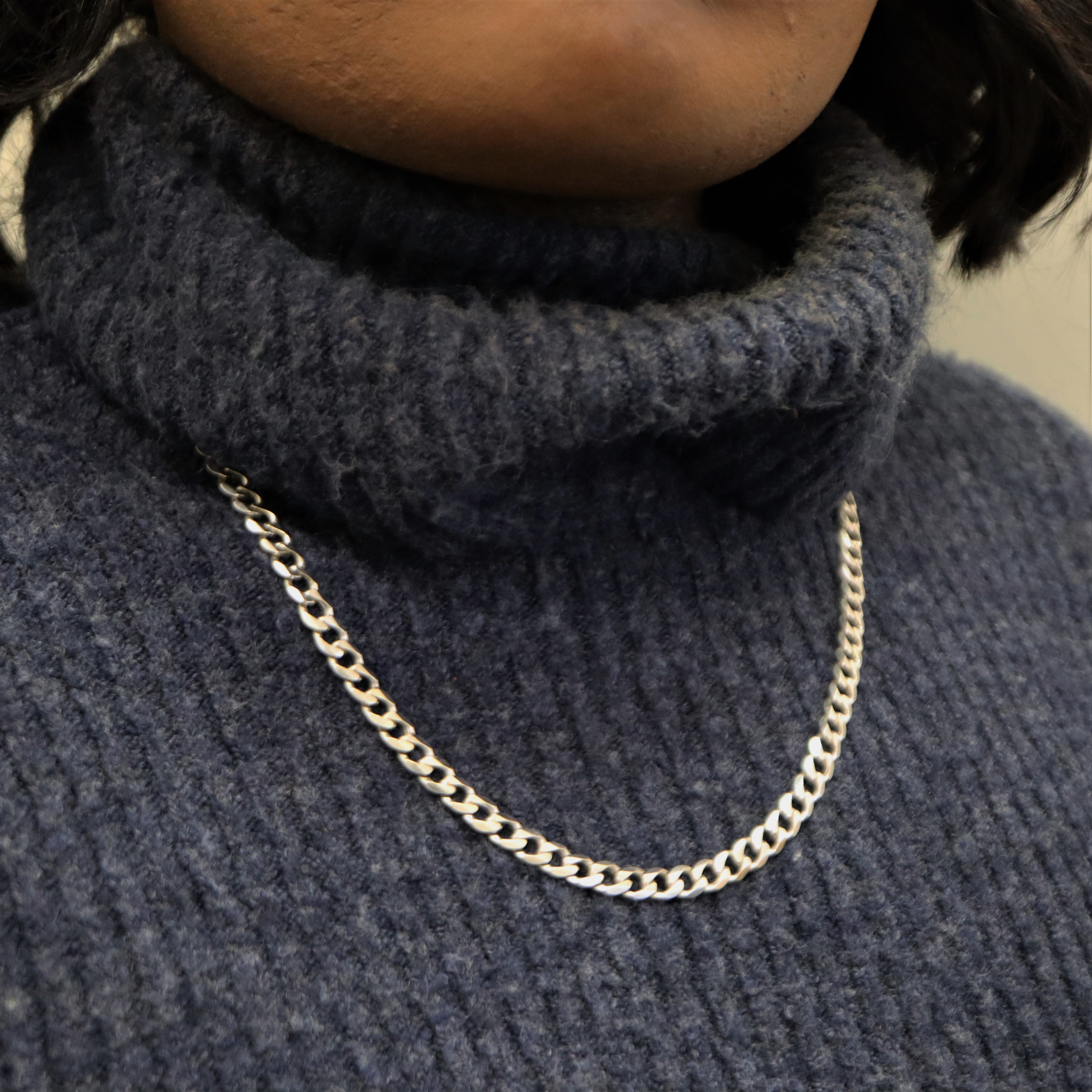 18k White Gold Curb Chain | 24" |