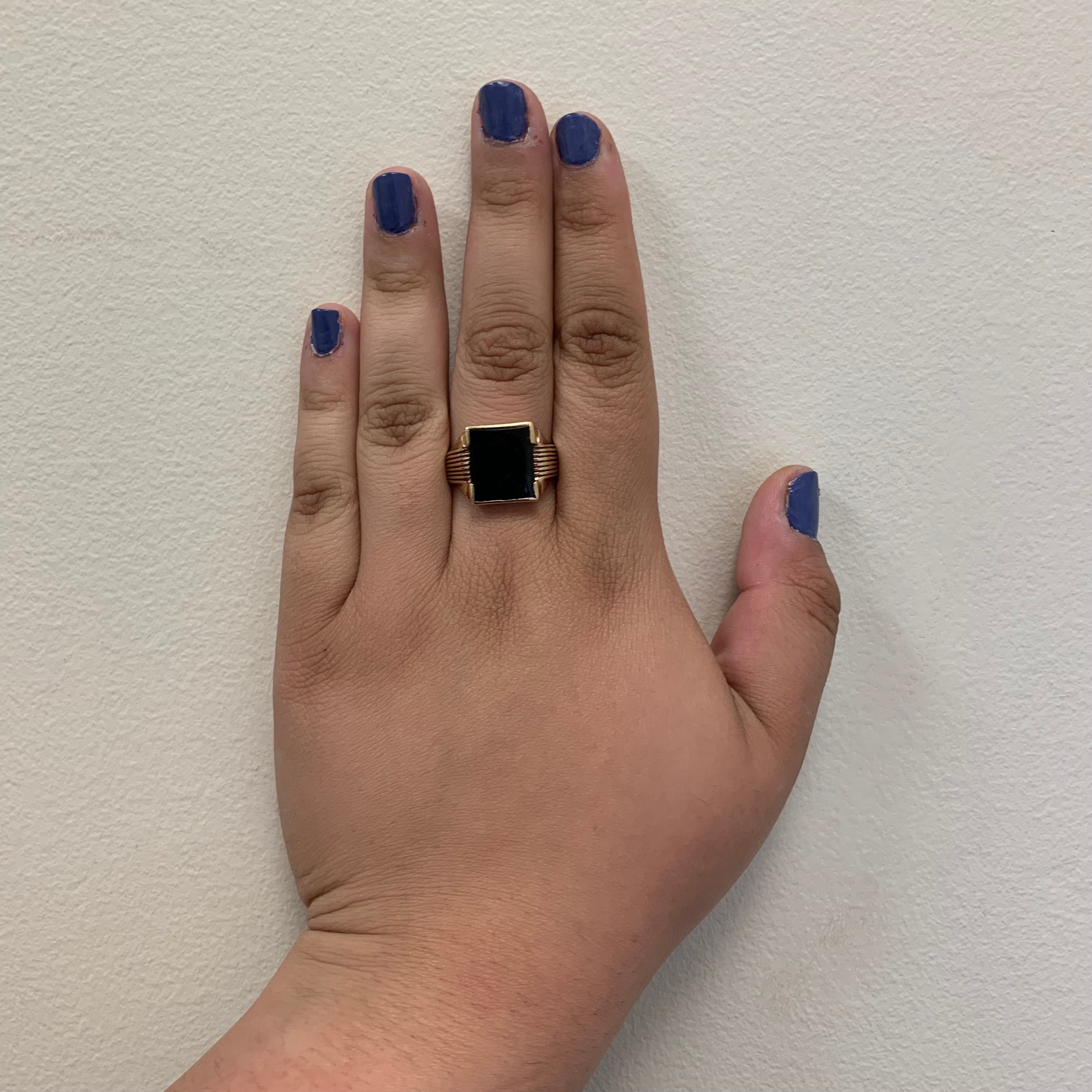Black Onyx Ring | 4.25ct | SZ 11 |
