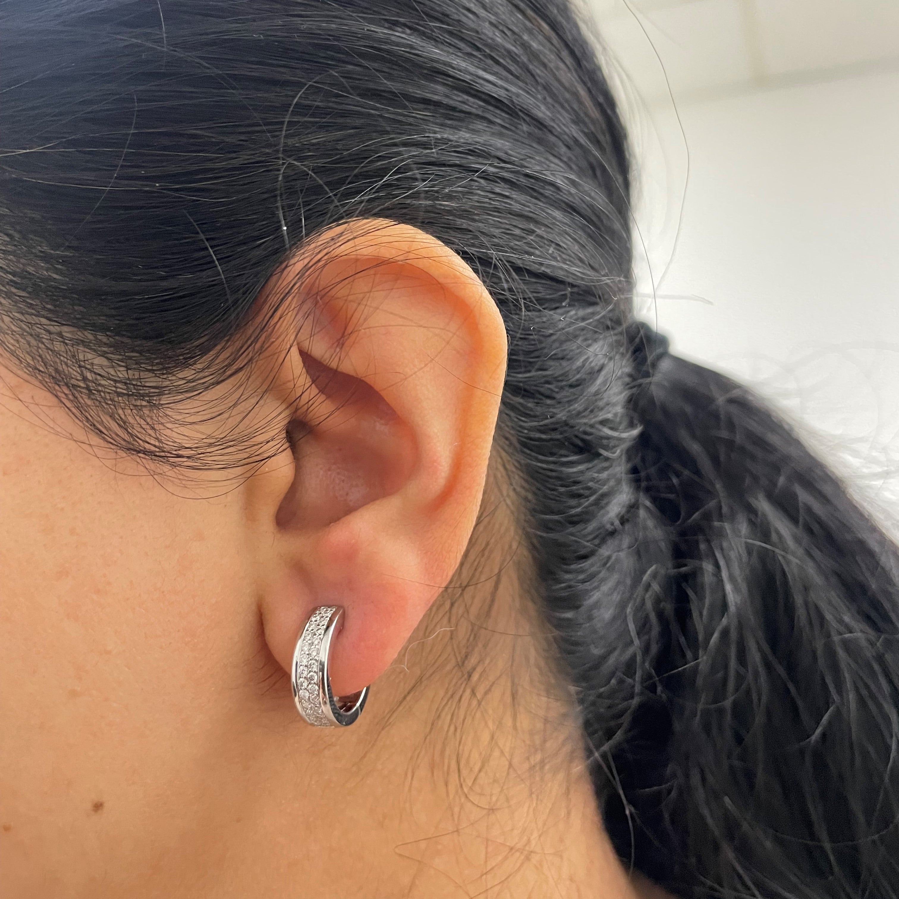 Cluster Diamond Huggie Earrings | 0.50ctw |