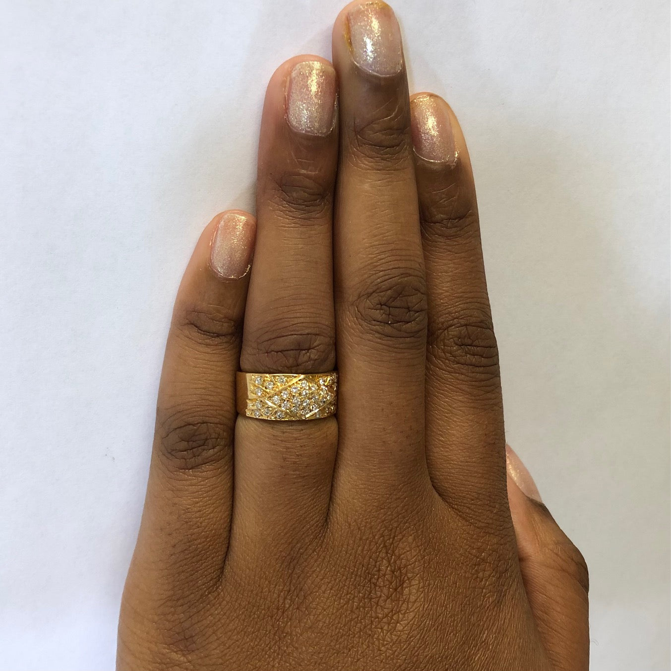 Pave Diamond Wide Band | 0.50ctw | SZ 7.75 |