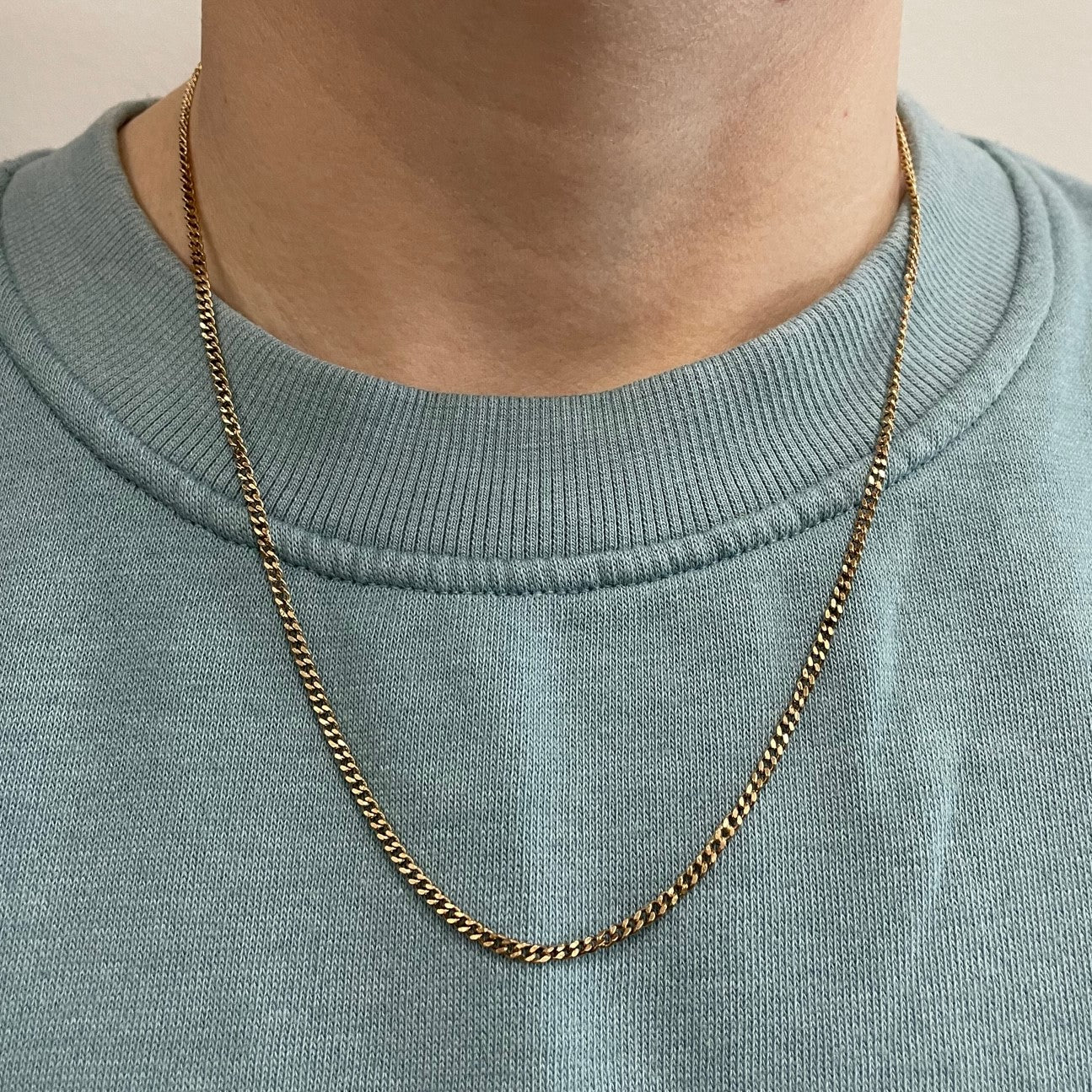 Chaîne gourmette en or jaune 10 carats | 19" |