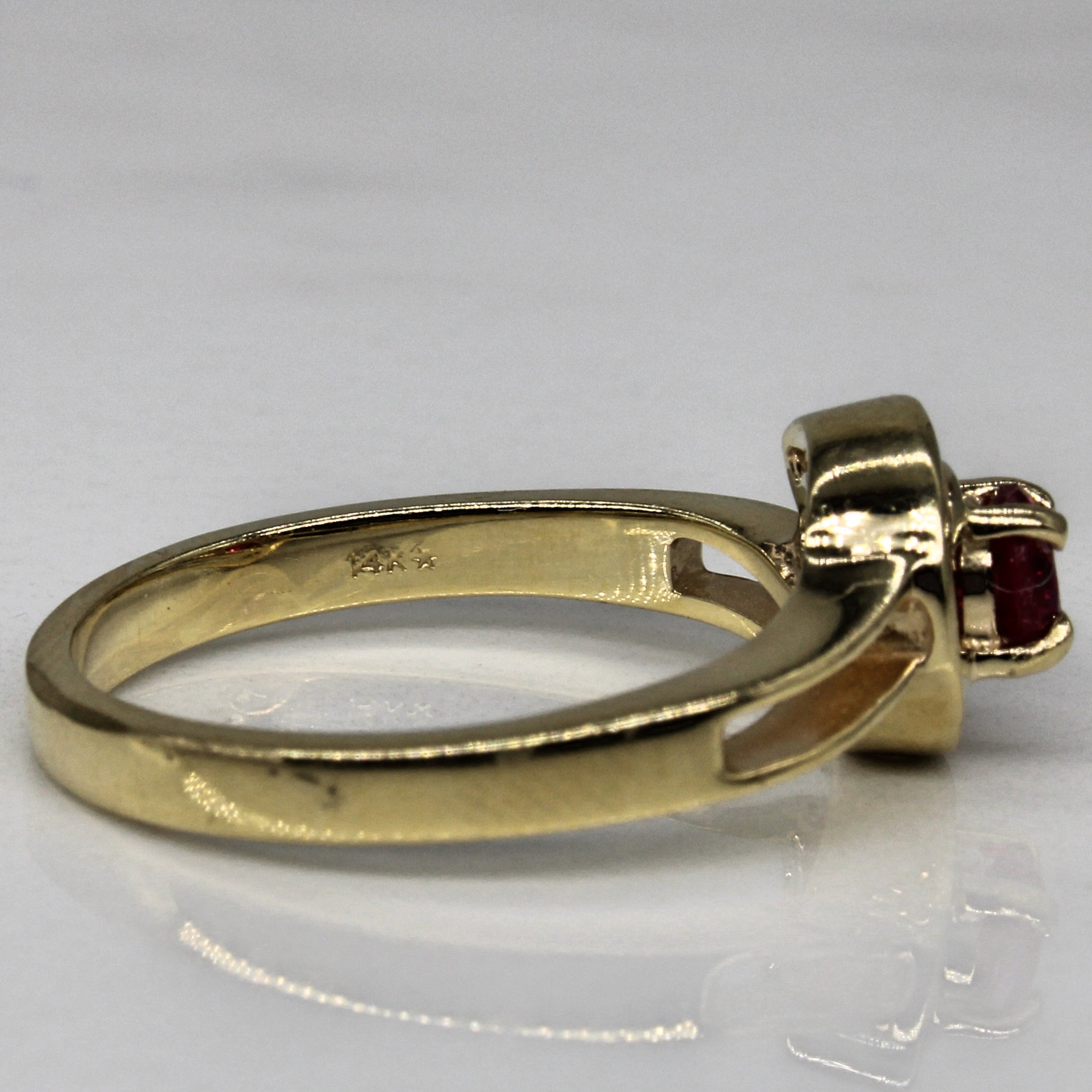 Synthetic Ruby & Diamond Ring | 0.25ct, 0.03ct | SZ 6 |