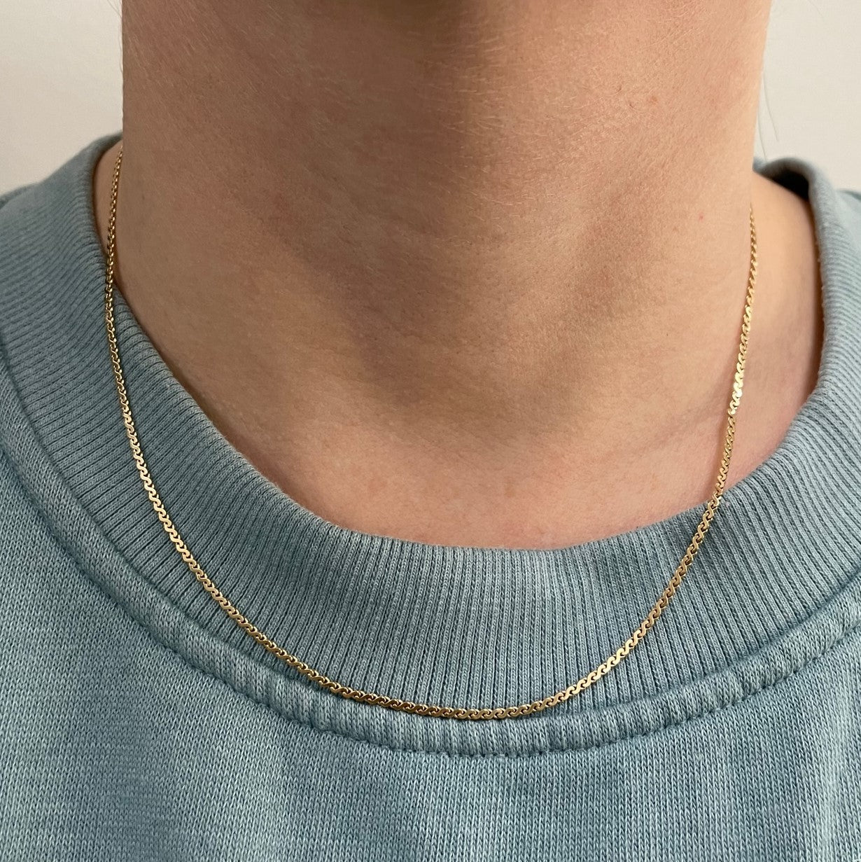 Chaîne serpentine en or jaune 10 carats | 16" |