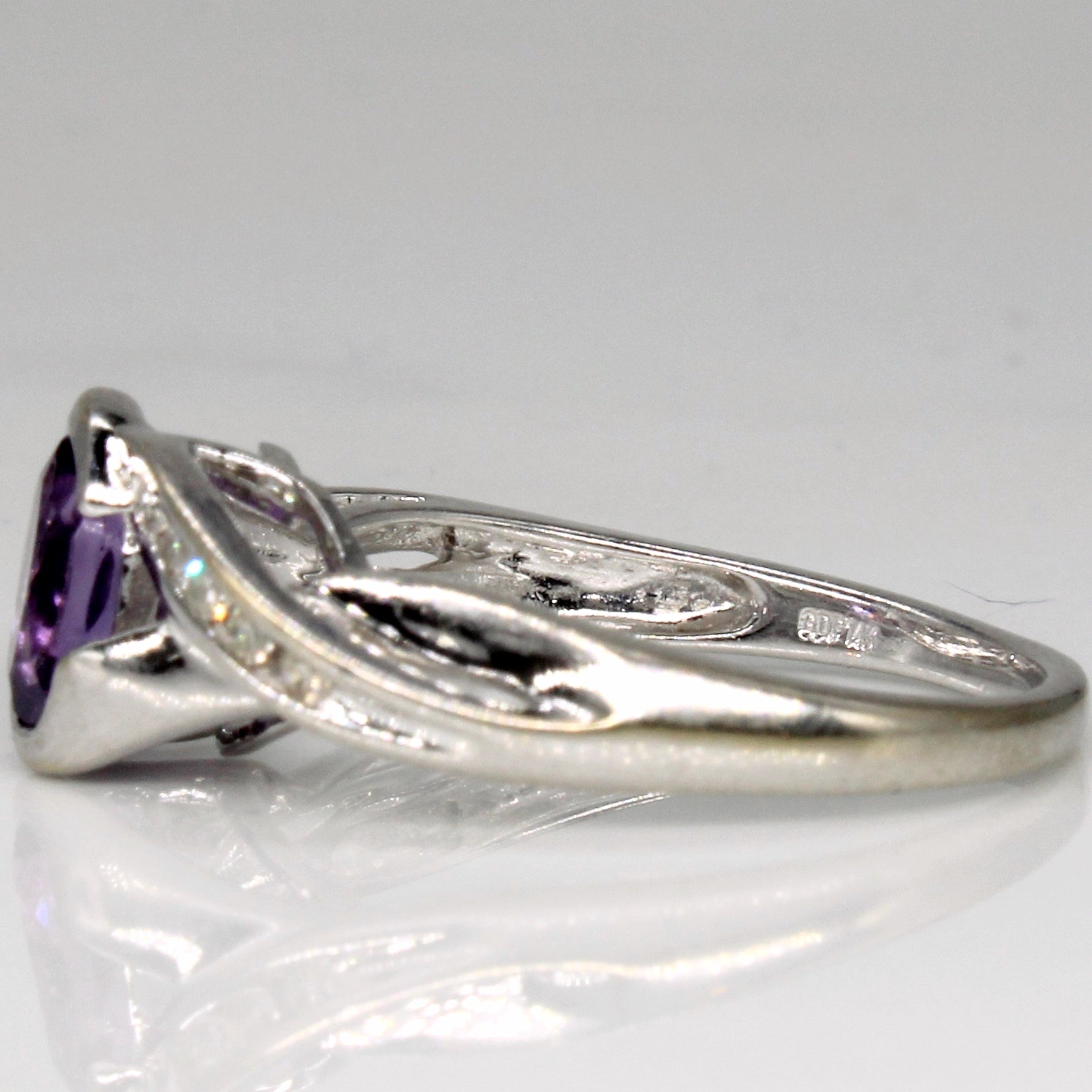 Amethyst & Diamond Bypass Ring | 0.70ct, 0.10ctw | SZ 6.5 |
