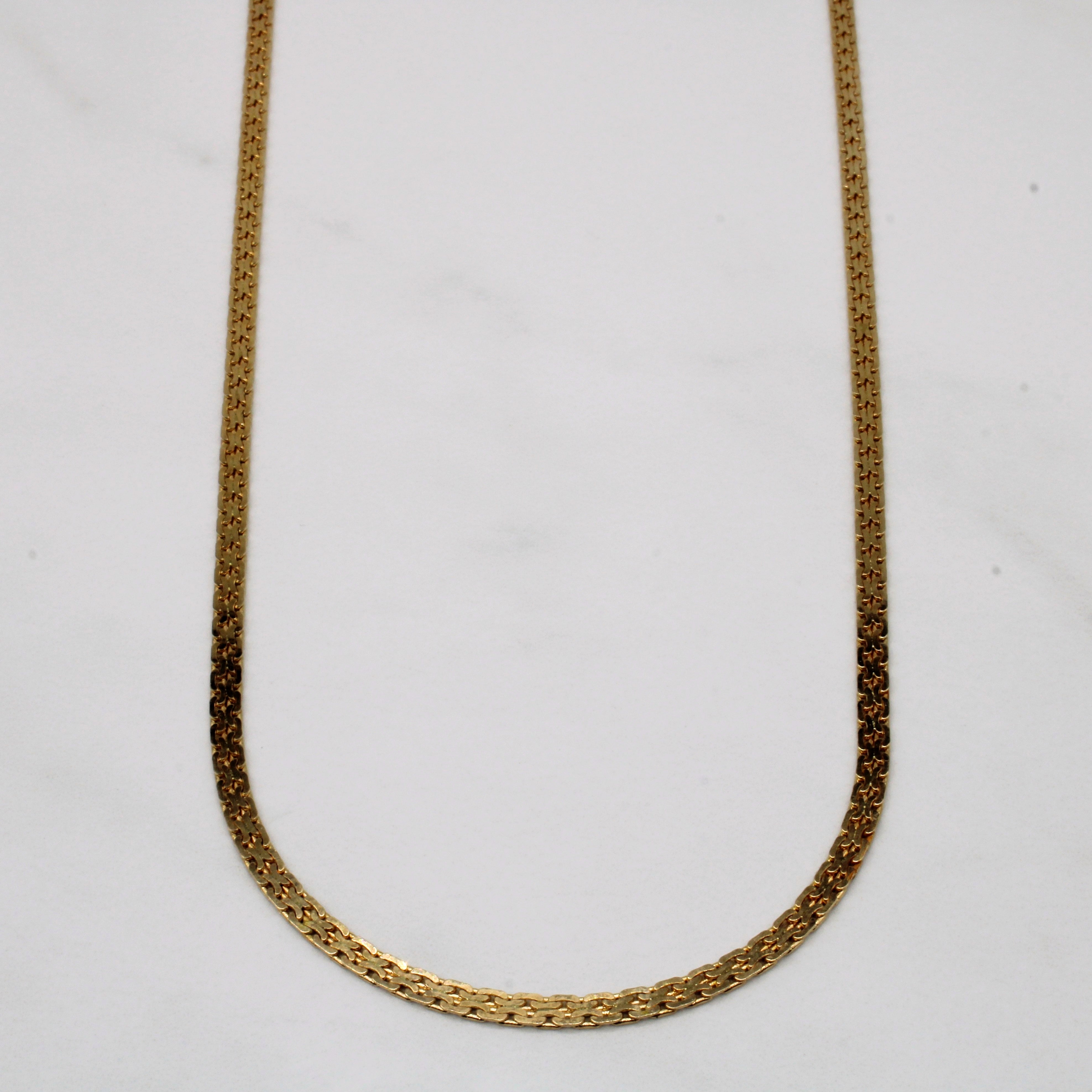 10k Yellow Gold Woven Link Necklace | 18" |
