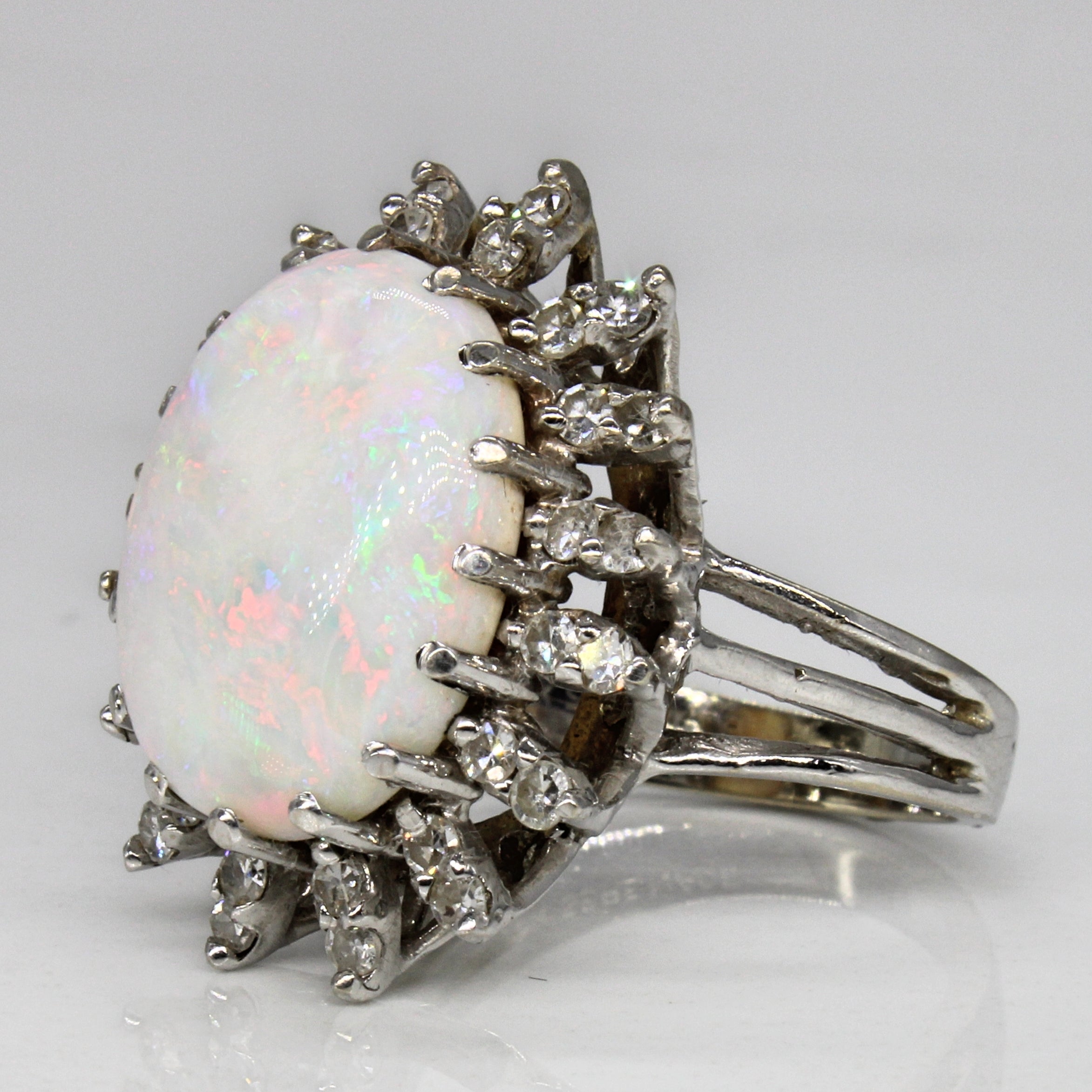 Opal & Diamond Cocktail Ring | 5.25ct, 0.50ctw | SZ 6.25 |
