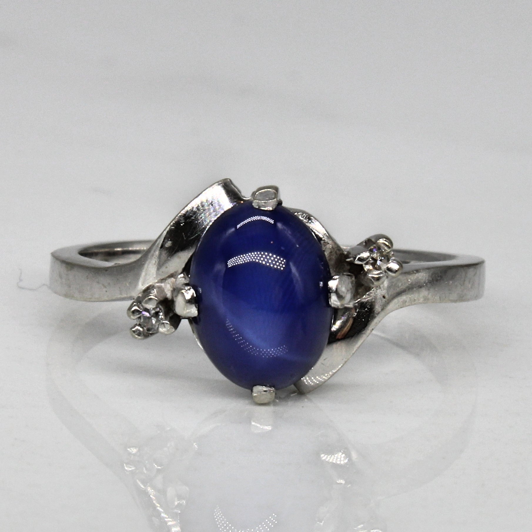 Star Sapphire & Diamond Bypass Ring | 1.25ct, 0.02ctw | SZ 6.5 |