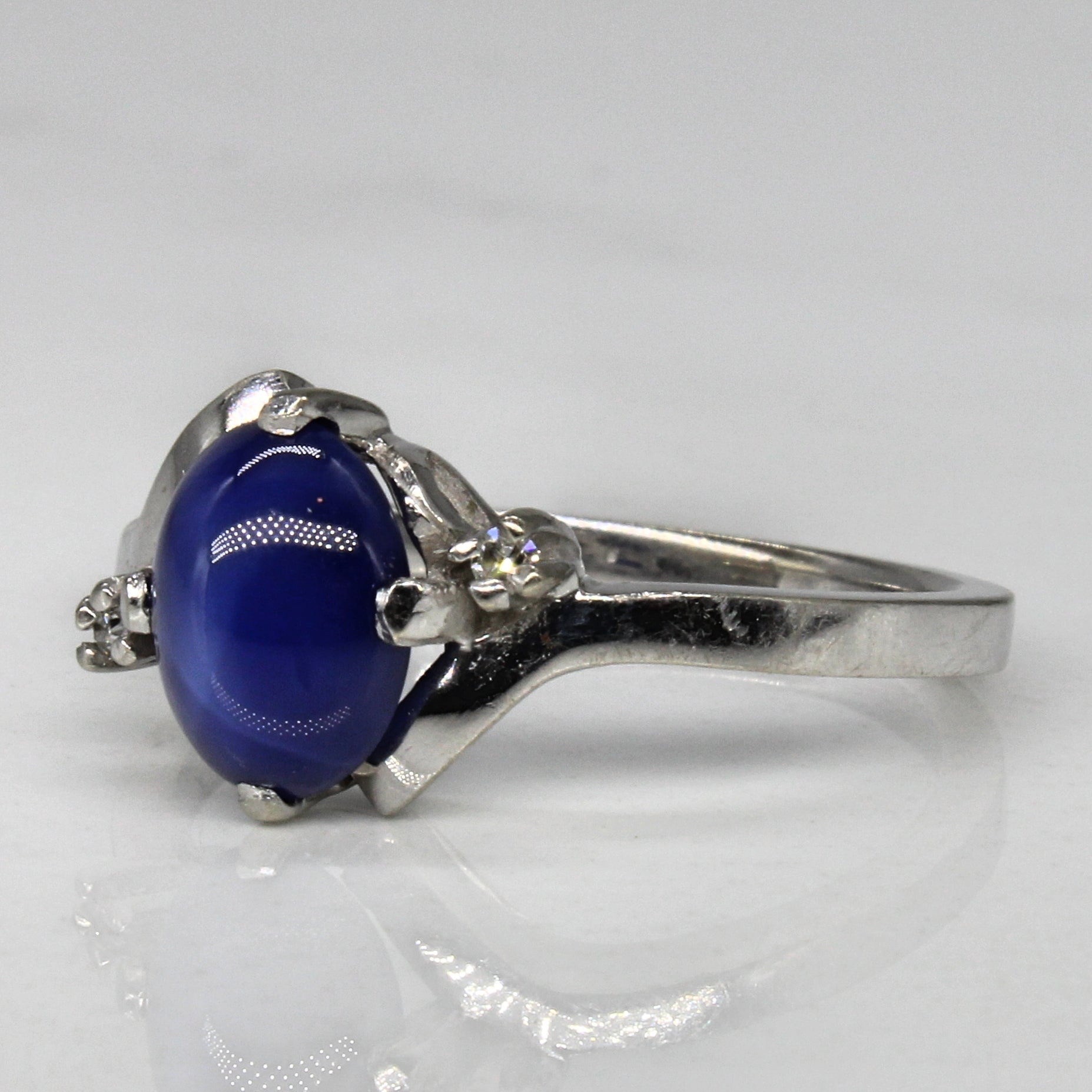 Star Sapphire & Diamond Bypass Ring | 1.25ct, 0.02ctw | SZ 6.5 |