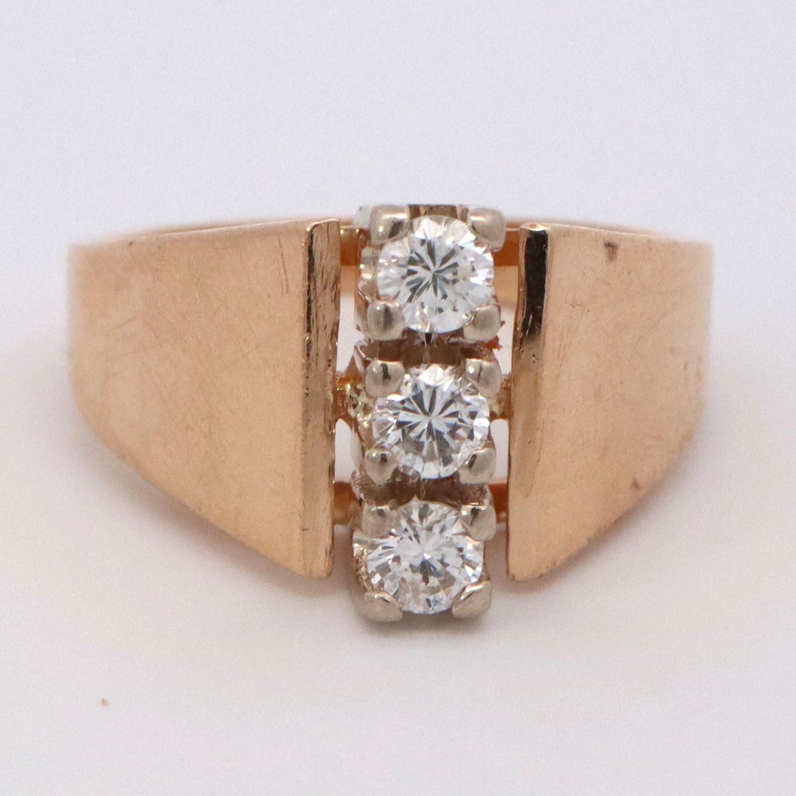 Vertical Three Stone Diamond Ring | 0.36ctw | SZ 6 |