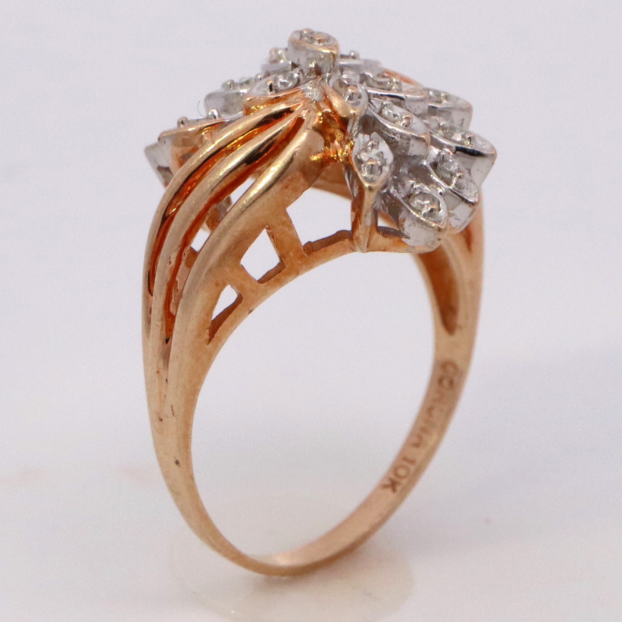 Bypass Floral Diamond Ring | 0.17ctw | SZ 6.75 |