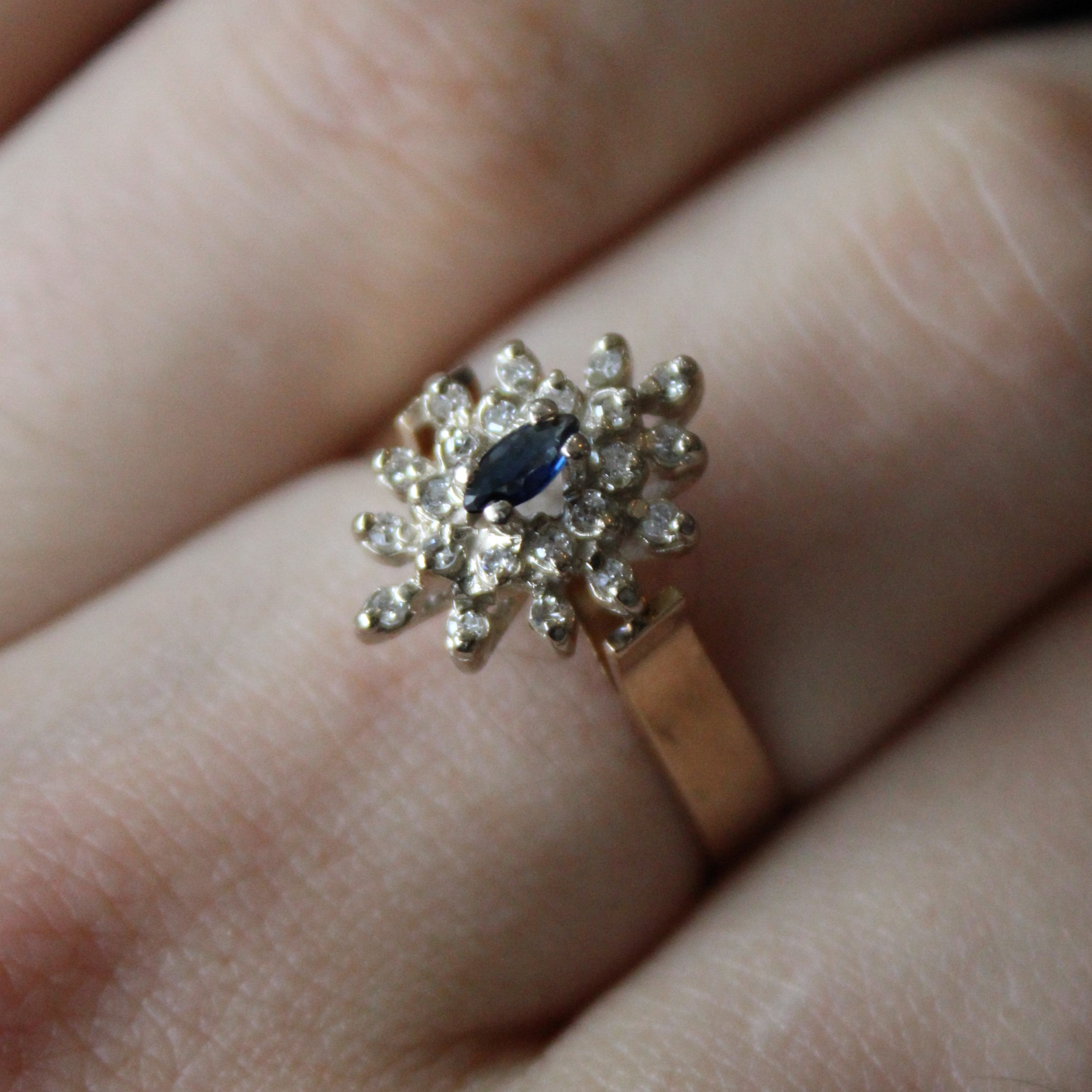 Marquise Sapphire Cluster Ring | 0.11ctw, 0.07ct | SZ 9.25 |