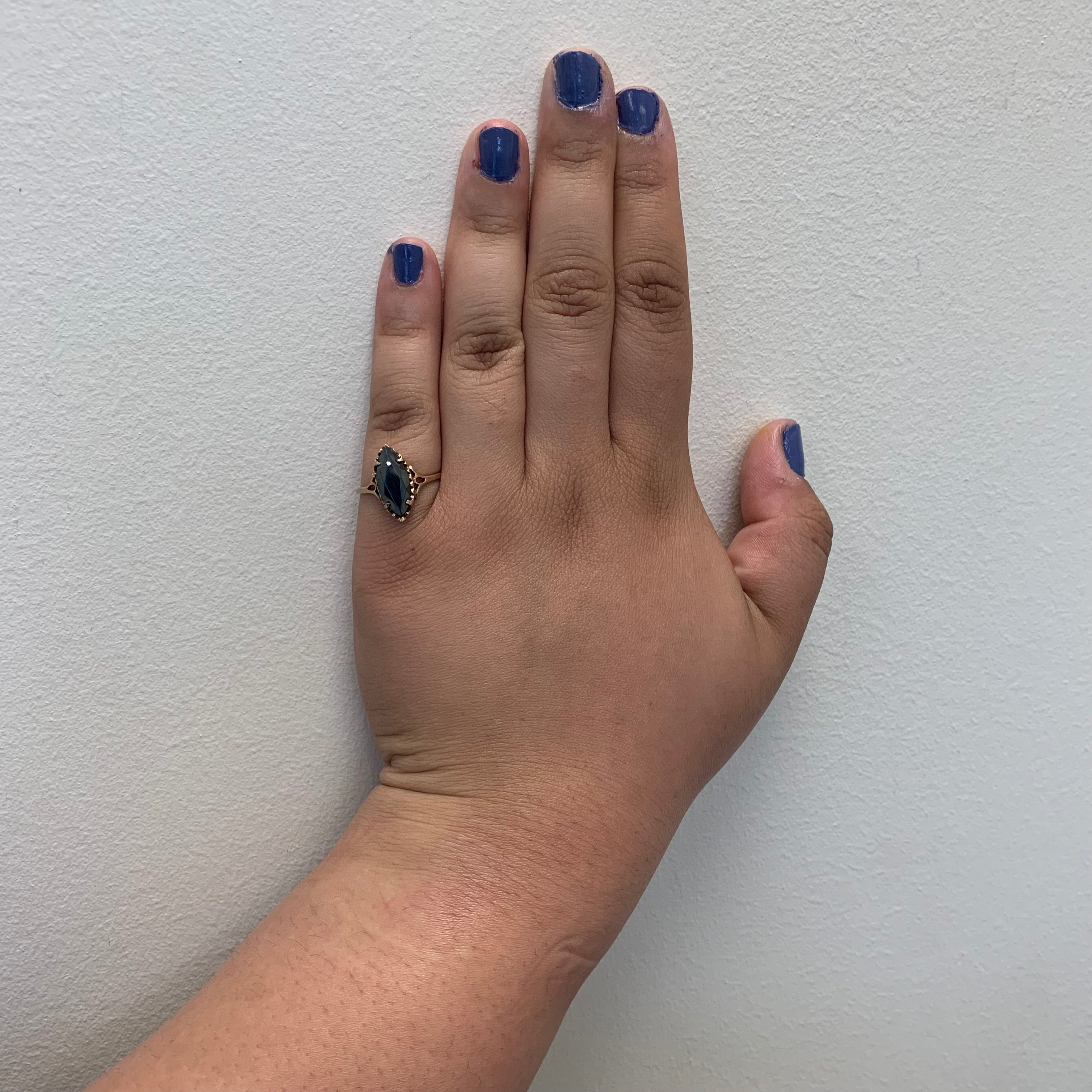 Bague en hématite taille marquise | 3,40 ct | Taille 8 |