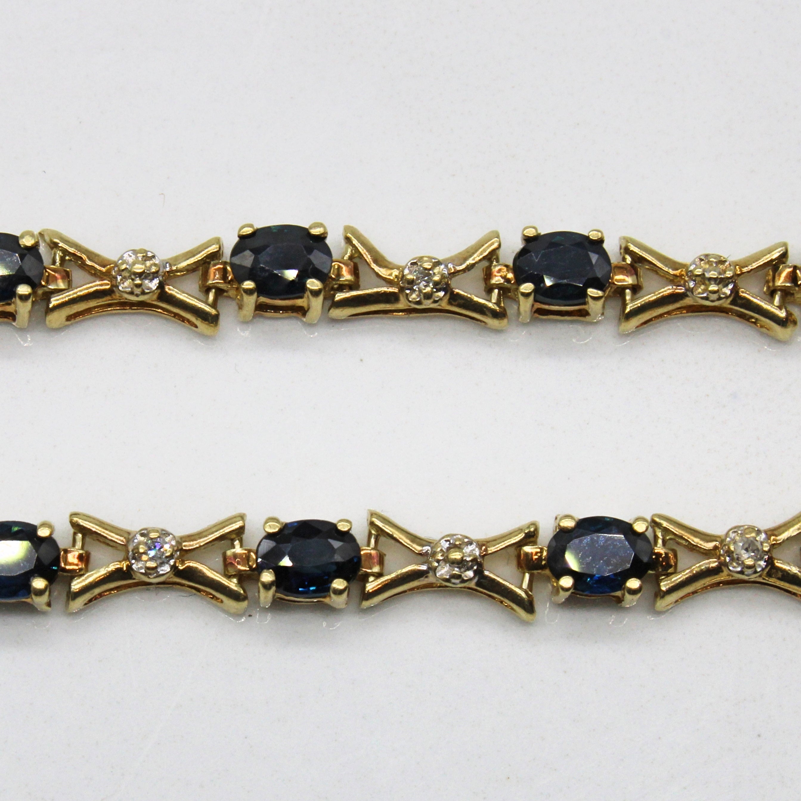 Sapphire & Diamond Gemstone Bracelet | 2.40ctw, 0.04ctw | 7.5" |
