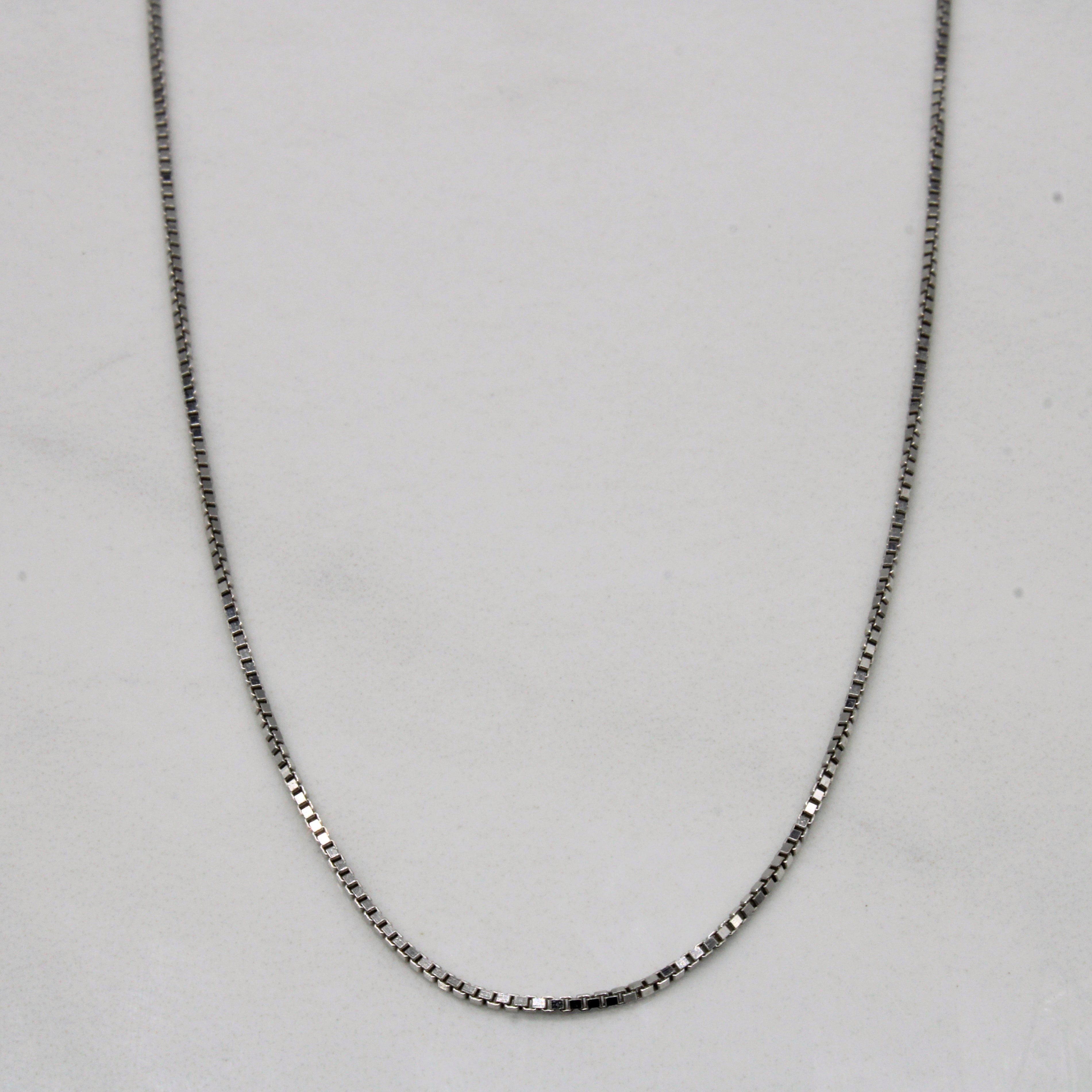 14k White Gold Box Link Chain | 16" |