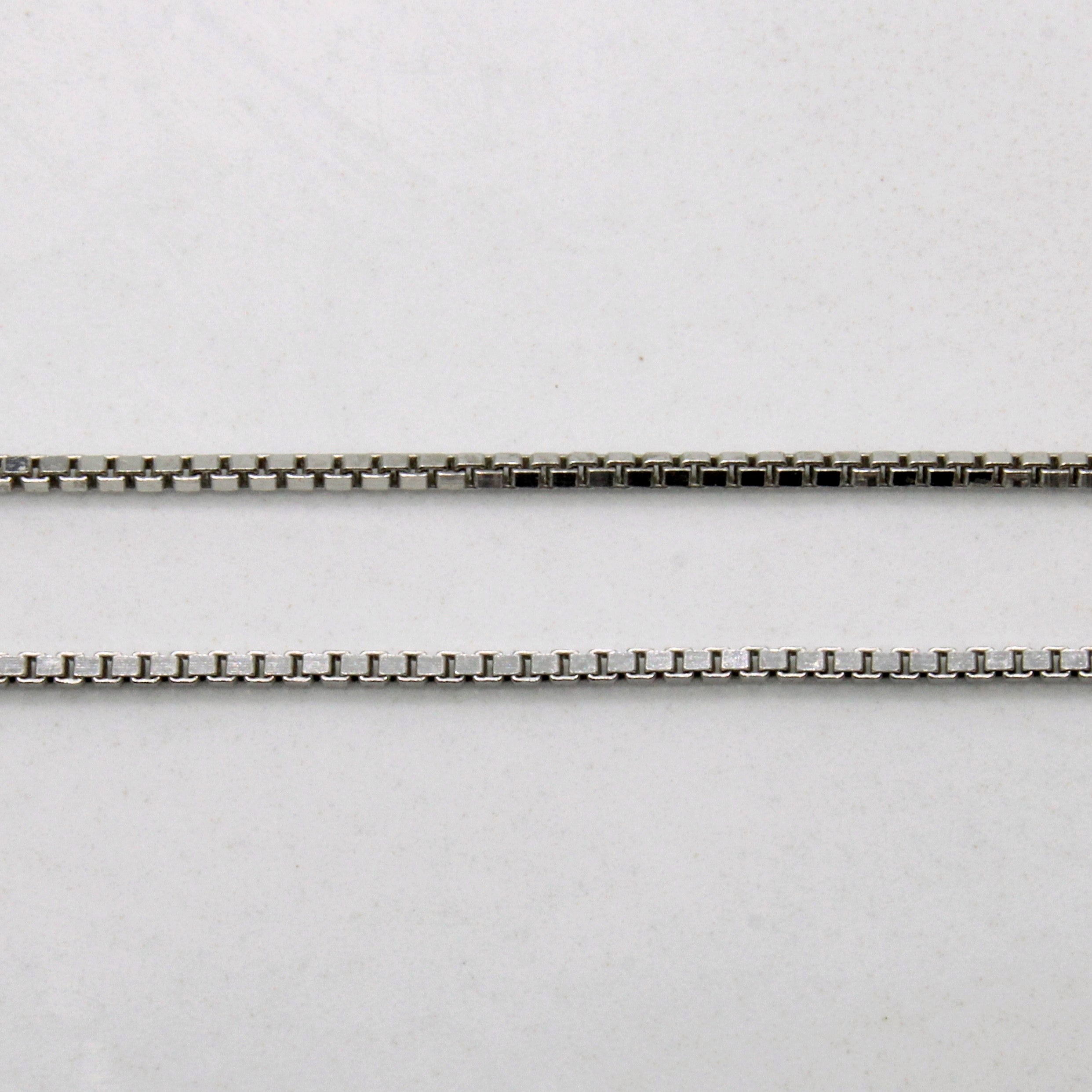 14k White Gold Box Link Chain | 16" |