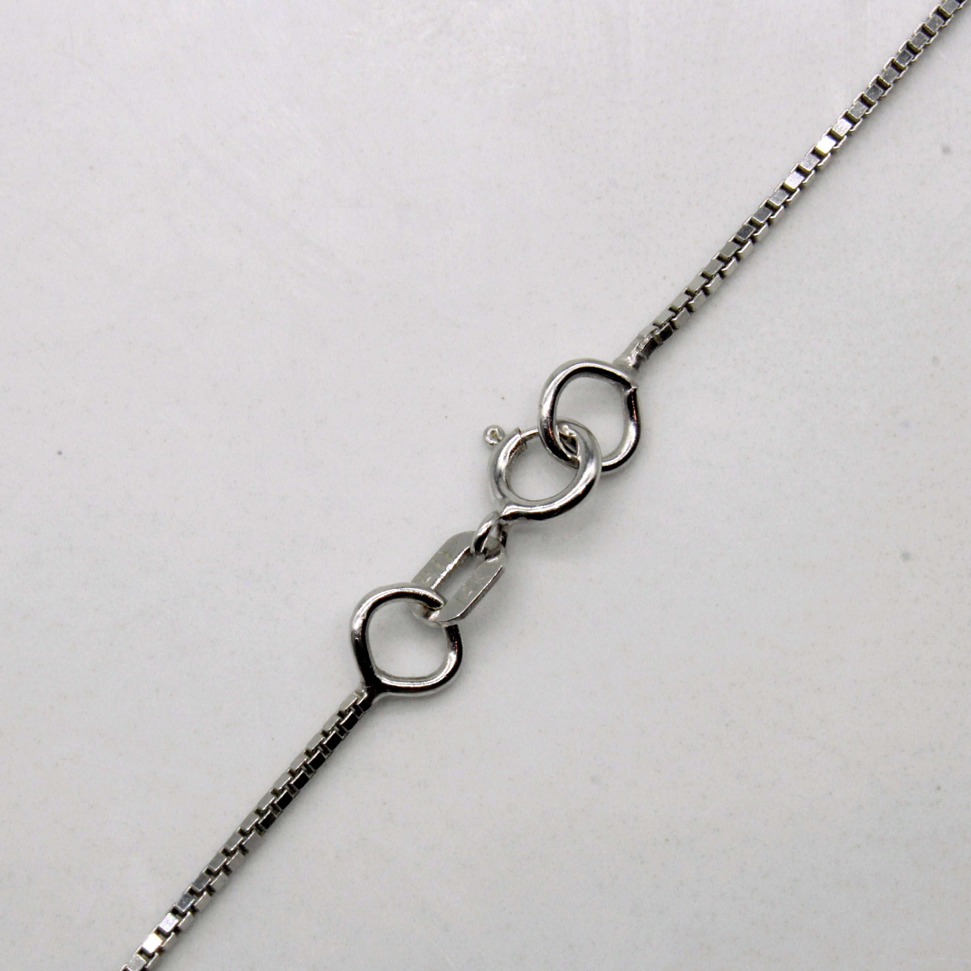 14k White Gold Box Link Chain | 16" |
