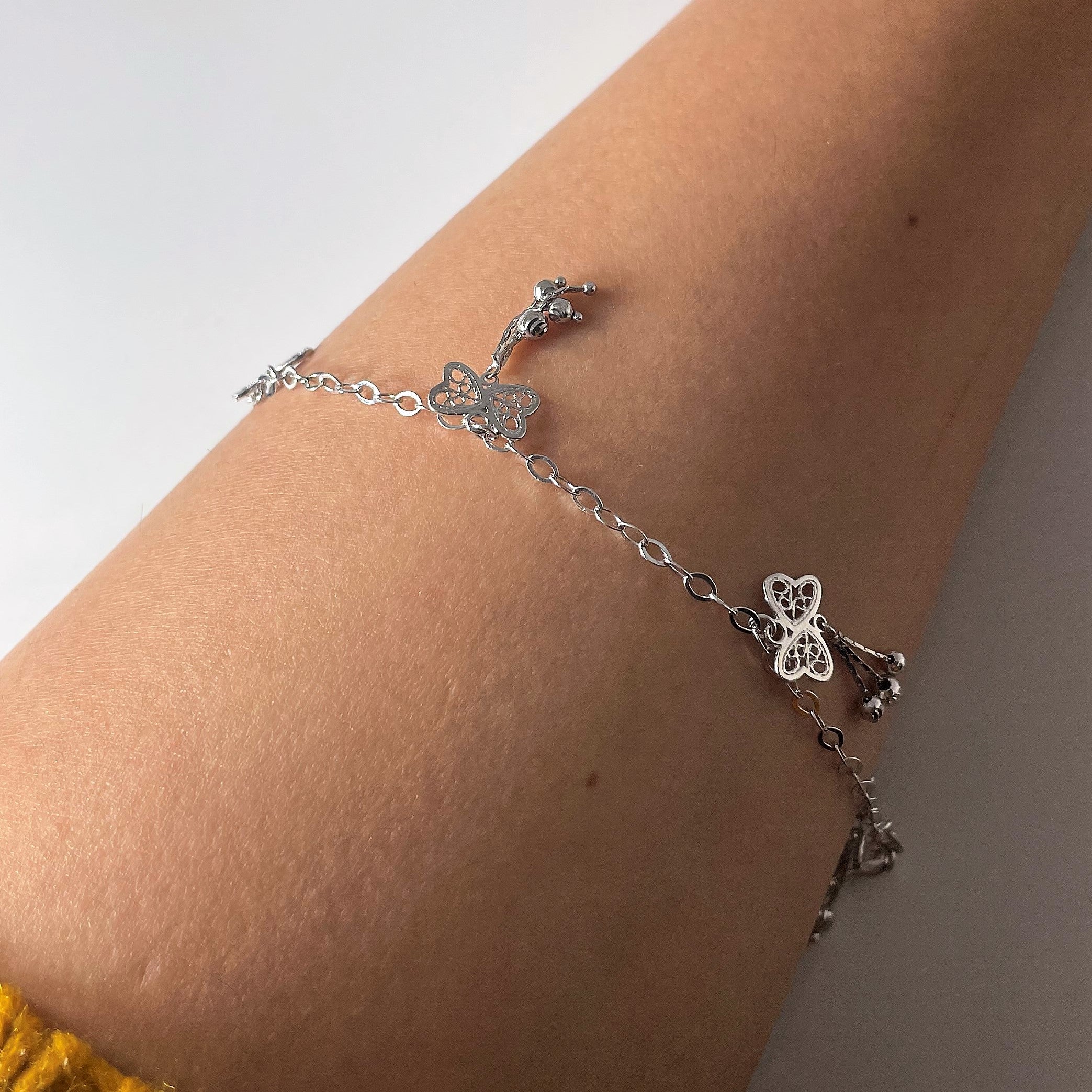 Filigree Butterfly Tassel Bracelet | 7.5" |